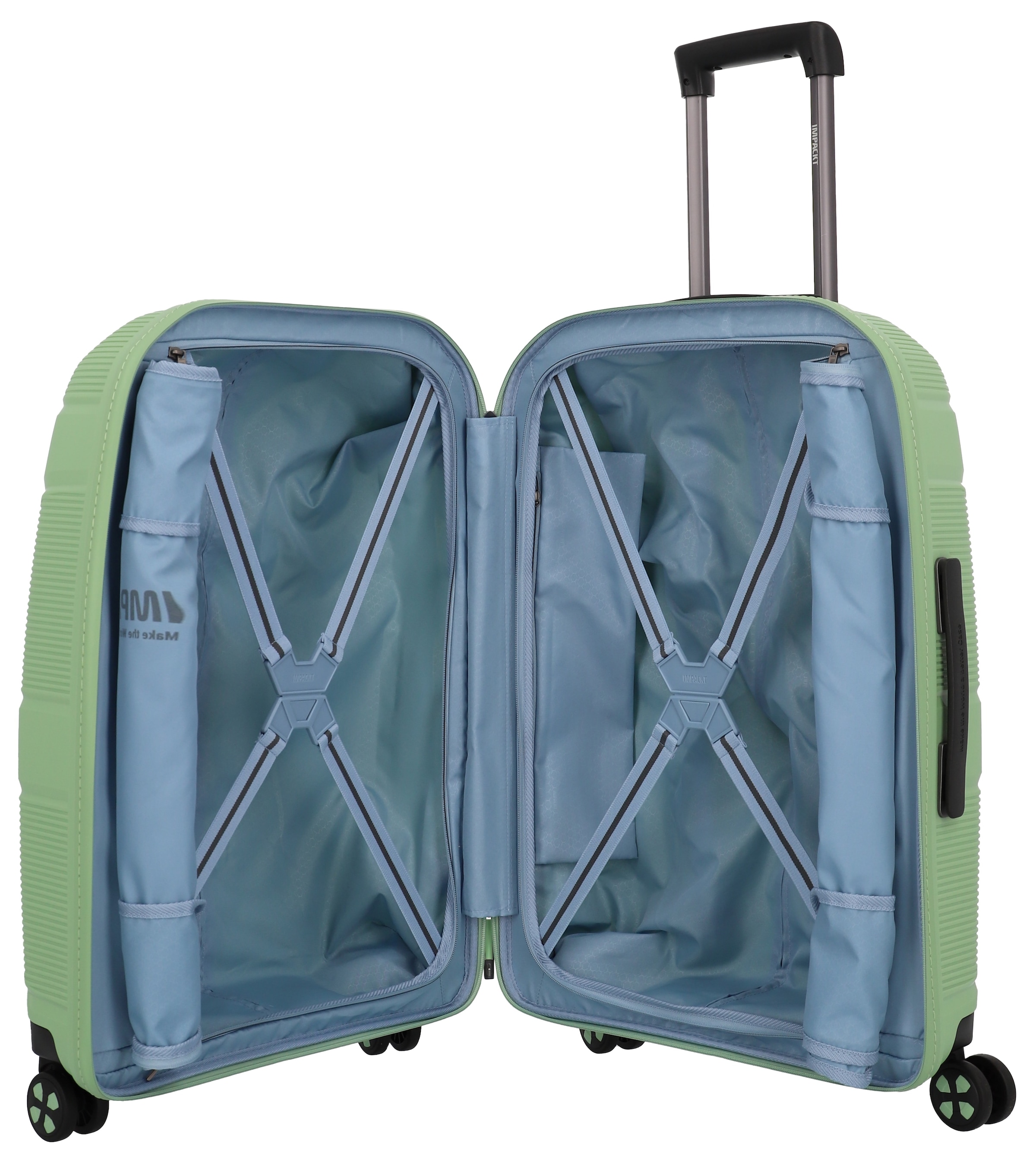 IMPACKT Hartschalen-Trolley »IP1, verschiedene Größen und Farben«, 4 Rollen, Hartschalen-Koffer vegan Koffer Reisegepäck USB-Port TSA Zahlenschloss