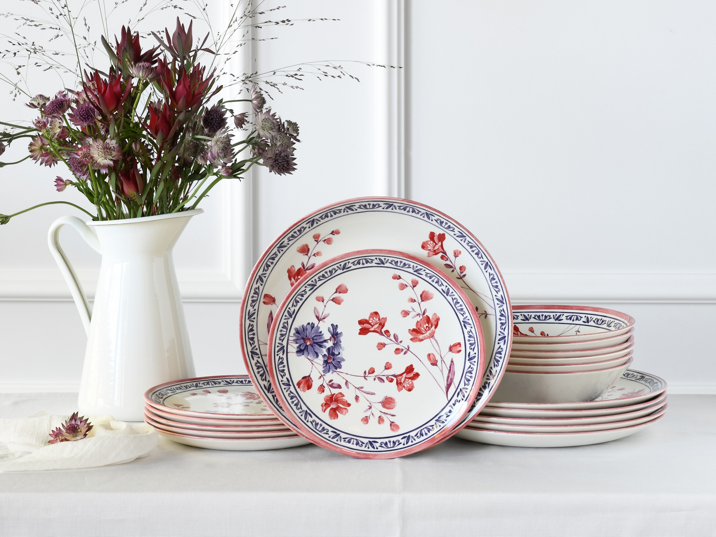 CreaTable Teller-Set »Cottage, Tellerset 18-tlg« Blumenmotive günstig online kaufen