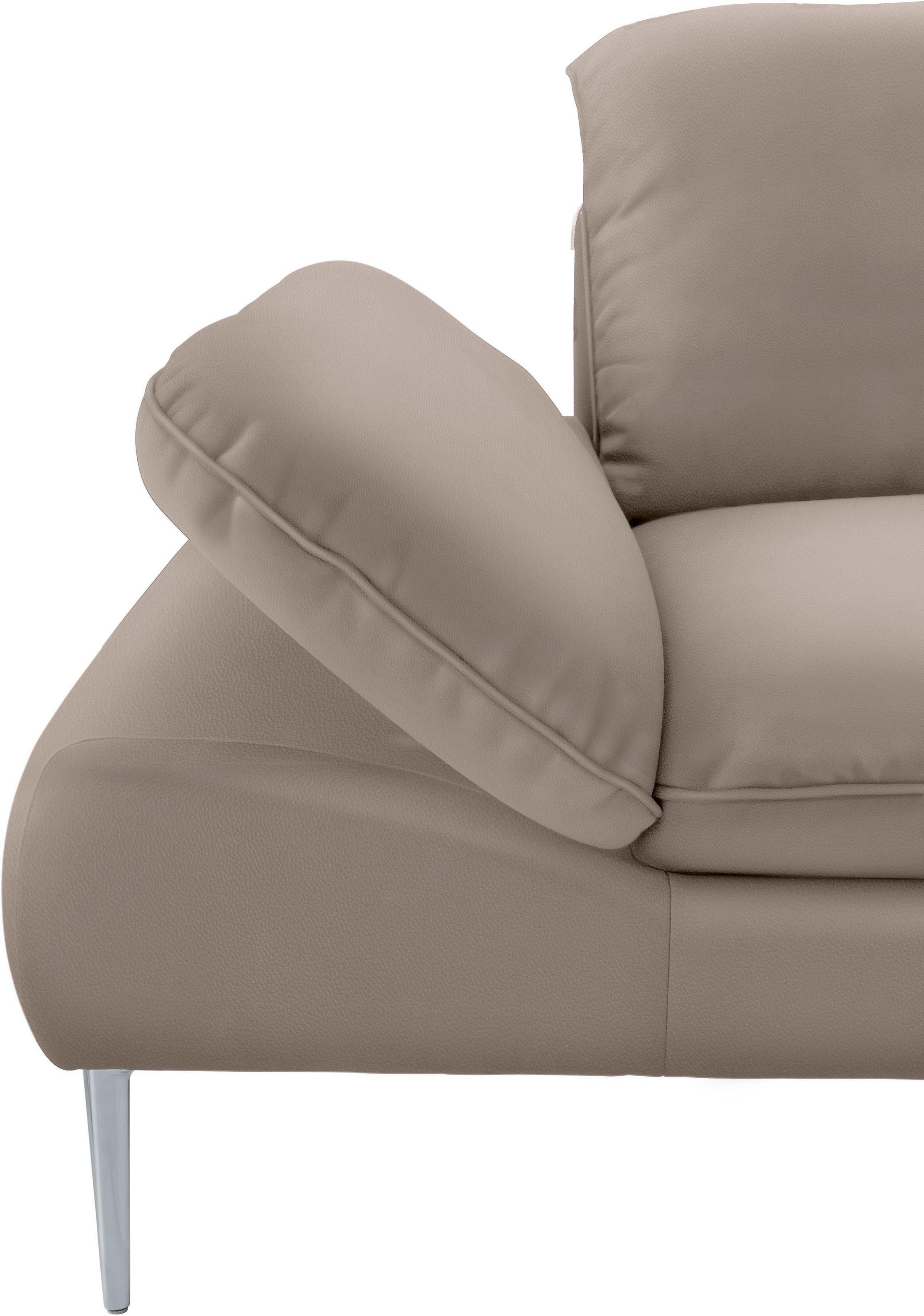 W.SCHILLIG Ecksofa »enjoy&MORE, Designsofa, bequem, zeitlos und elegant, L-Form«, mit Sitztiefenverstellung, Füße silber matt, Breite 340 cm