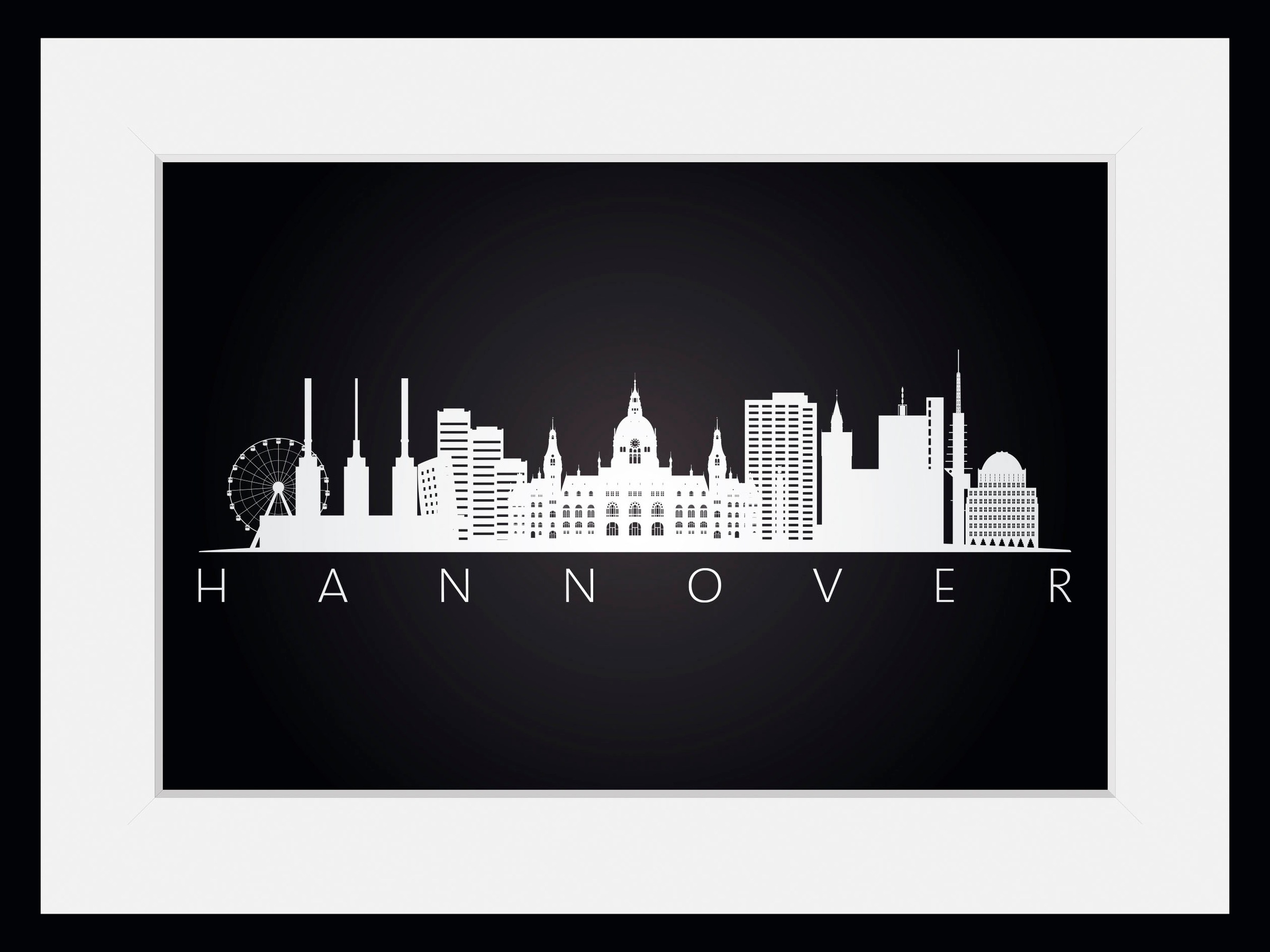 queence Bild »Hannover Skyline«, Städte-Stadt-Deutschland-Schwarz-Weiß-Gebä günstig online kaufen