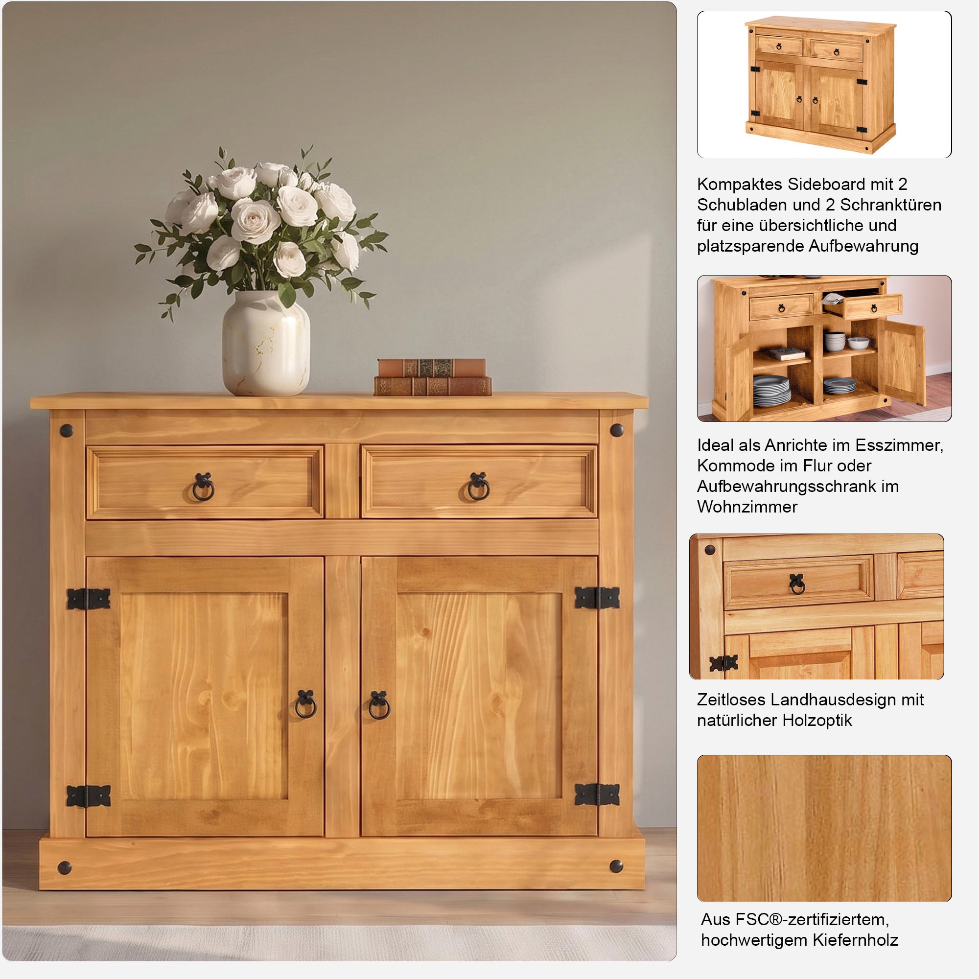 OTTO home Kommode Breite 104 cm, Höhe 84 cm