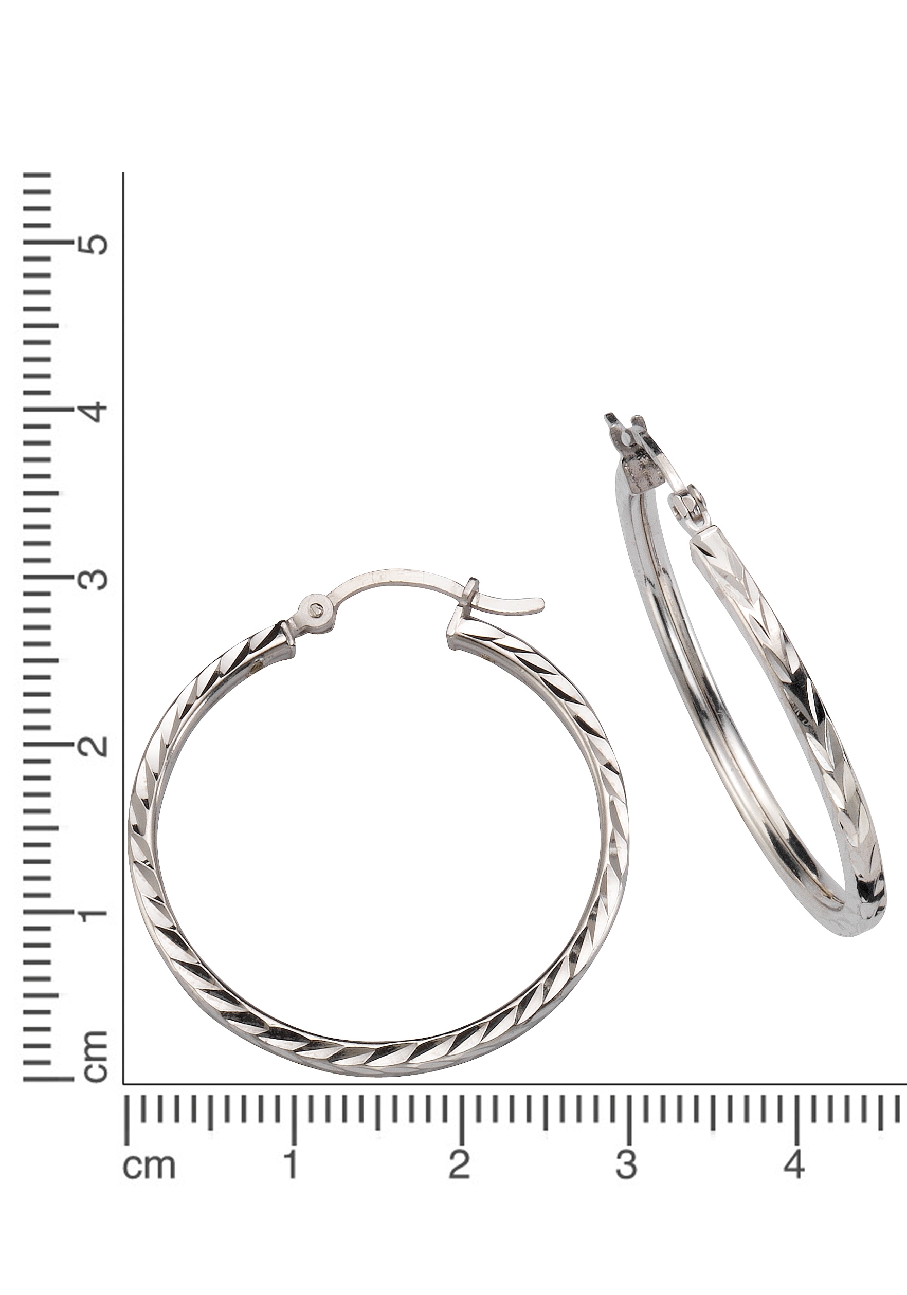 Firetti Paar Creolen »Schmuck Geschenk Silber 925 glänzendes Design diamantiert«
