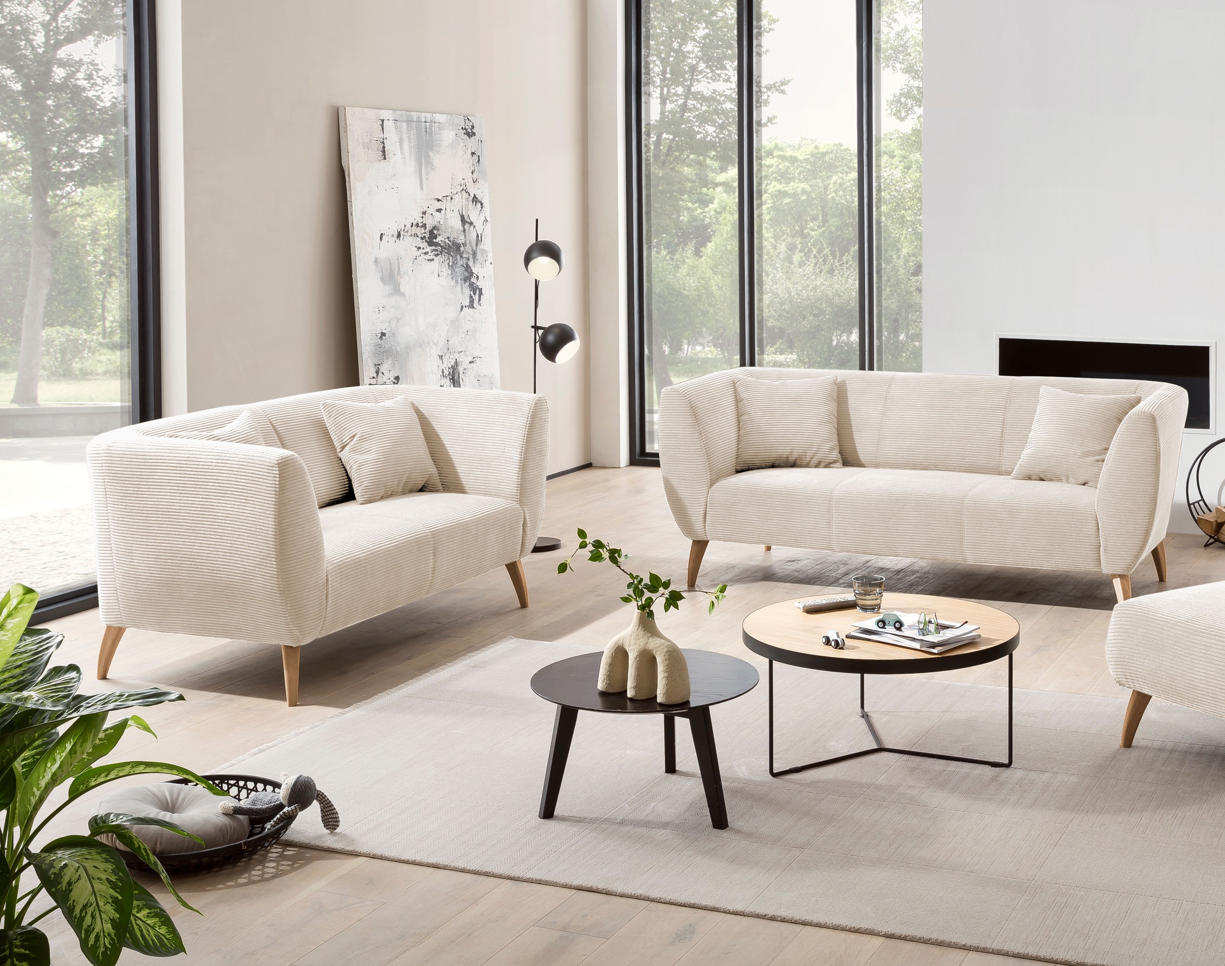 Home affaire Polstergarnitur »Colori« Set, 3-Sitzer und 2-Sitzer, 2 Stk. tl günstig online kaufen