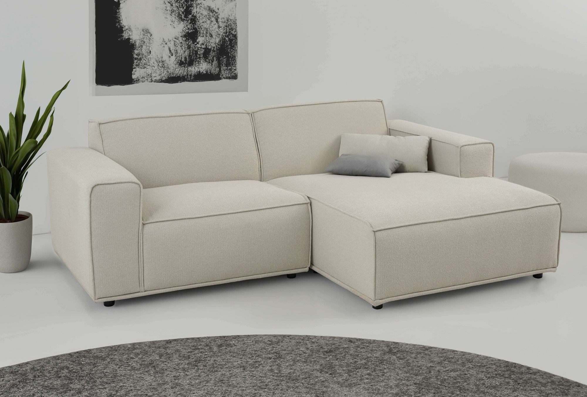 Home affaire Ecksofa »Avelin, 228 cm, L-Form, Chenille, Struktur-Boucle«, m günstig online kaufen