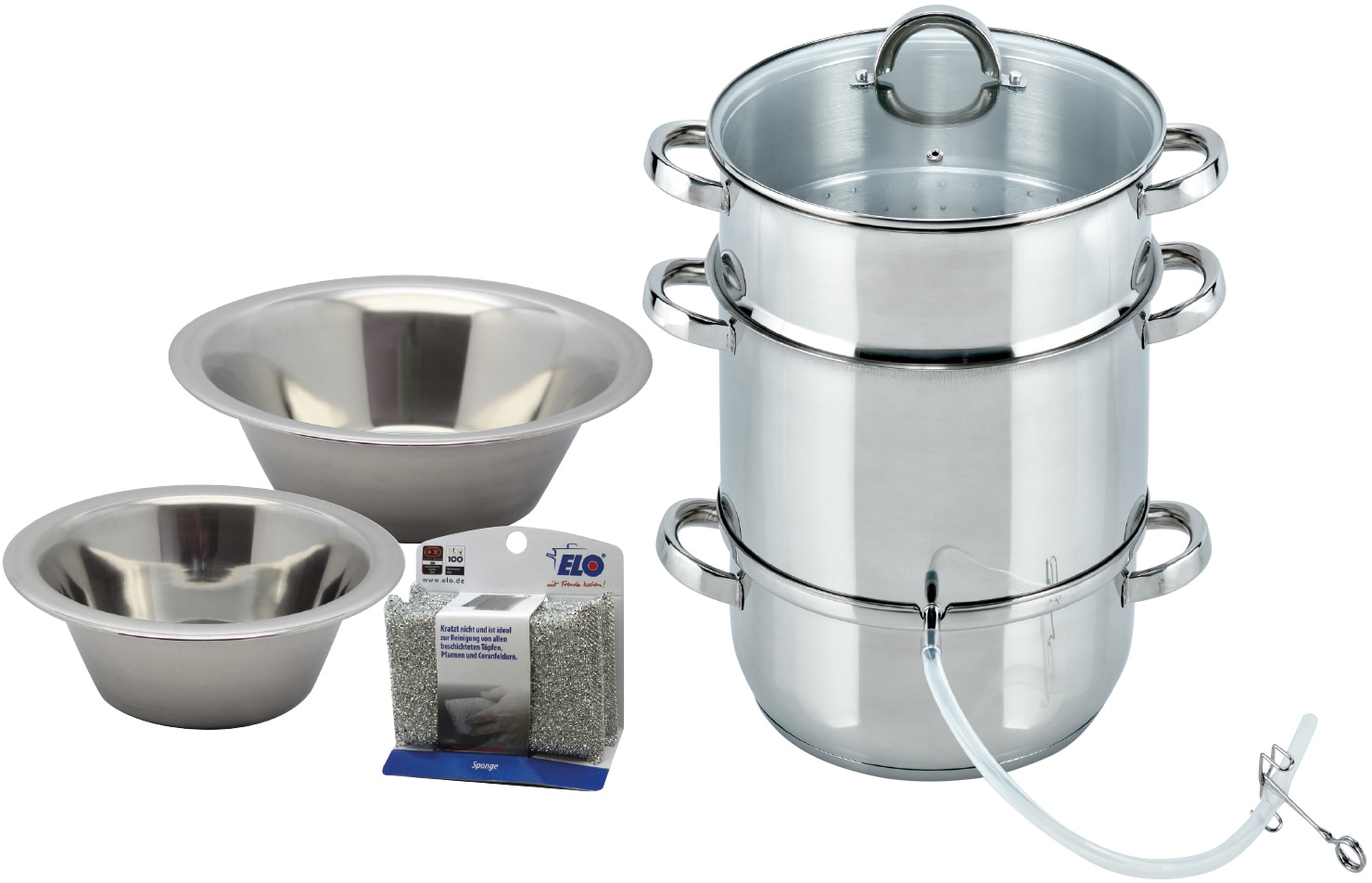 Elo Topf-Set Edelstahl 18/10 Set, Entsafter Ø 26 cm, 3-tlg., Edelstahlschüs günstig online kaufen