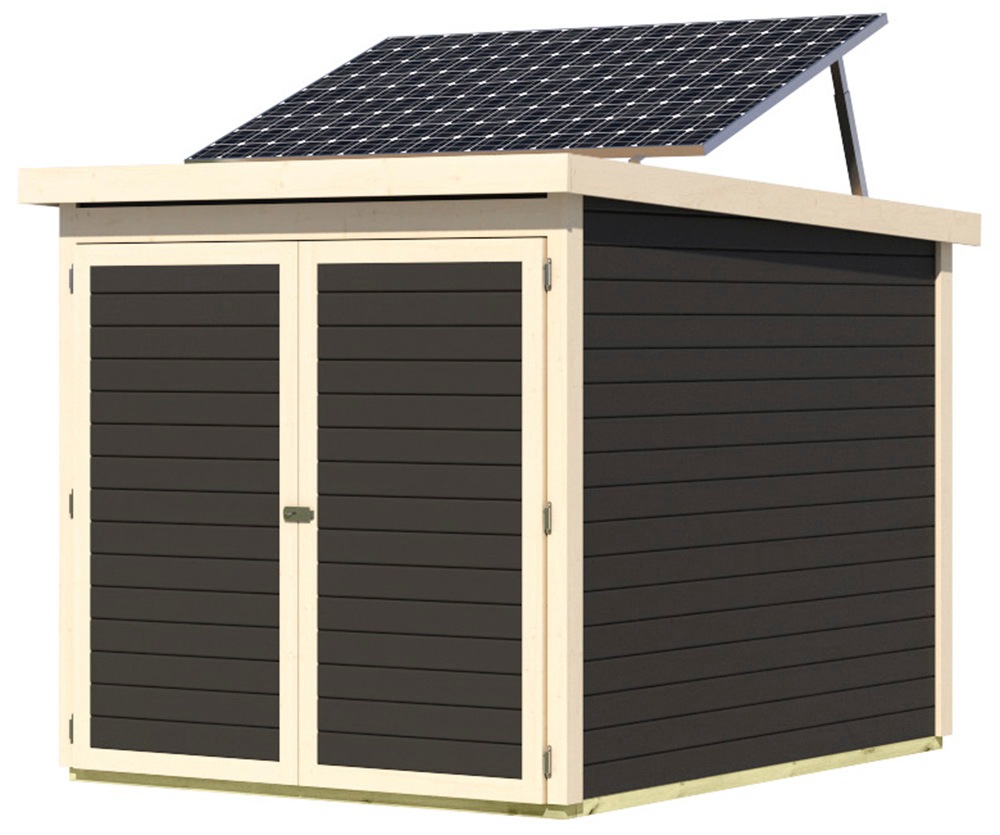 Karibu Fahrradbox »Fahrradgarage 3 Solar«, in verschiedenen Farben, mit Solarkit, BxTxH: 162,5x216x167 cm