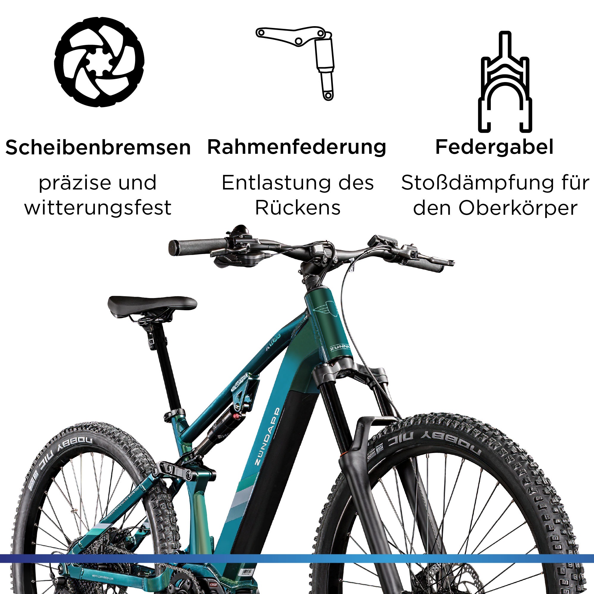 Zündapp »X1000« 10 Gang Shimano Cues U62020 SGS Schaltwerk Kettenschaltung Mittelmotor 250 W E Bike Mountainbike Fully 29 Zoll 10 Gänge Pedelec Damen Herren 730 Wh
