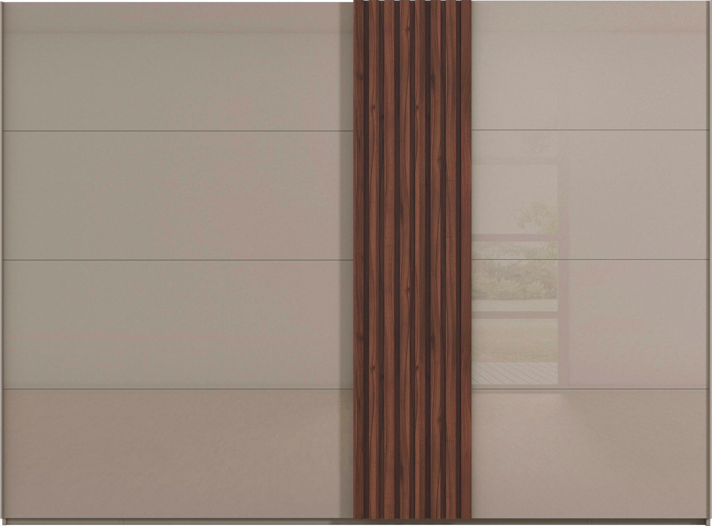 rauch Schwebetürenschrank »Kleiderschrank Schrank Garderobe Wäscheschrank TEGIO«, mit hochwertigen Holzdekoraufleistung und Glasfront MADE IN GERMANY