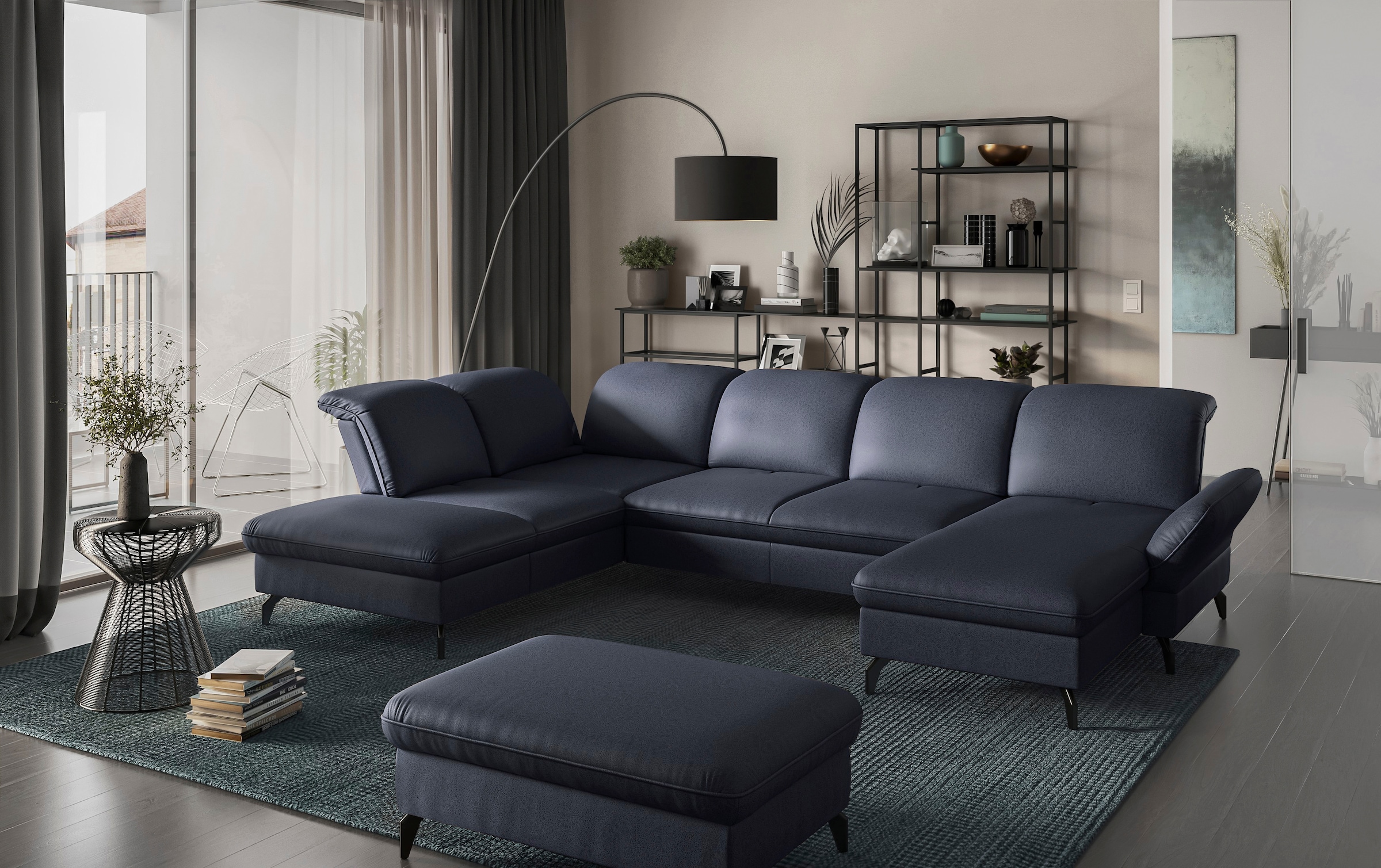 sit&more Wohnlandschaft »Leandro U-Form«, Wahlweise mit Bett-, Kopfteil - und Armlehnfunktion, sowie Bettkasten