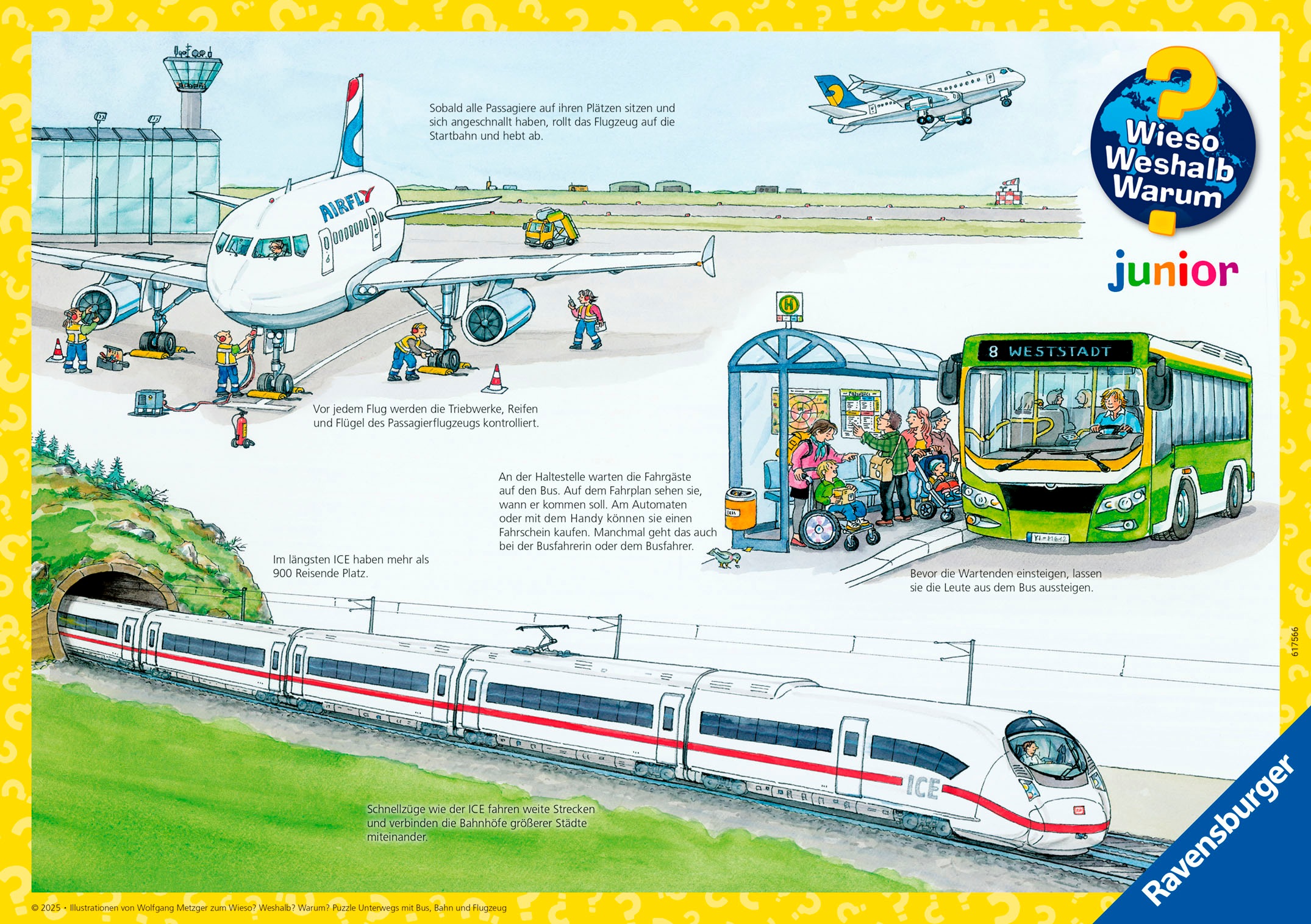 Ravensburger Rahmenpuzzle »Wieso? Weshalb? Warum? Unterwegs mit Bus, Bahn und Flugzeug«, Made in Europe
