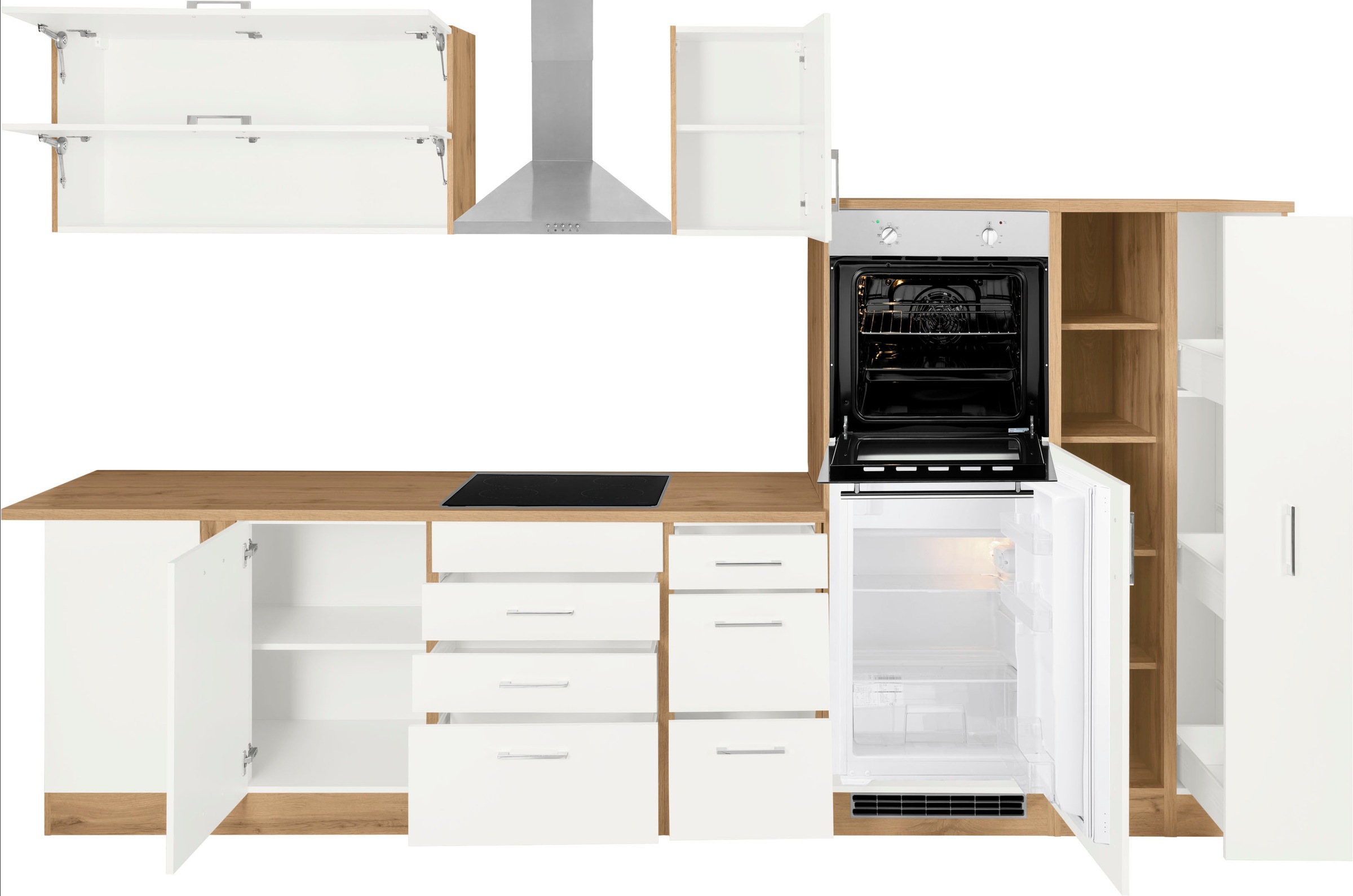 KOCHSTATION Winkelküche »KS-Colmar«, mit E-Geräten, Stellbreite 210/330 cm