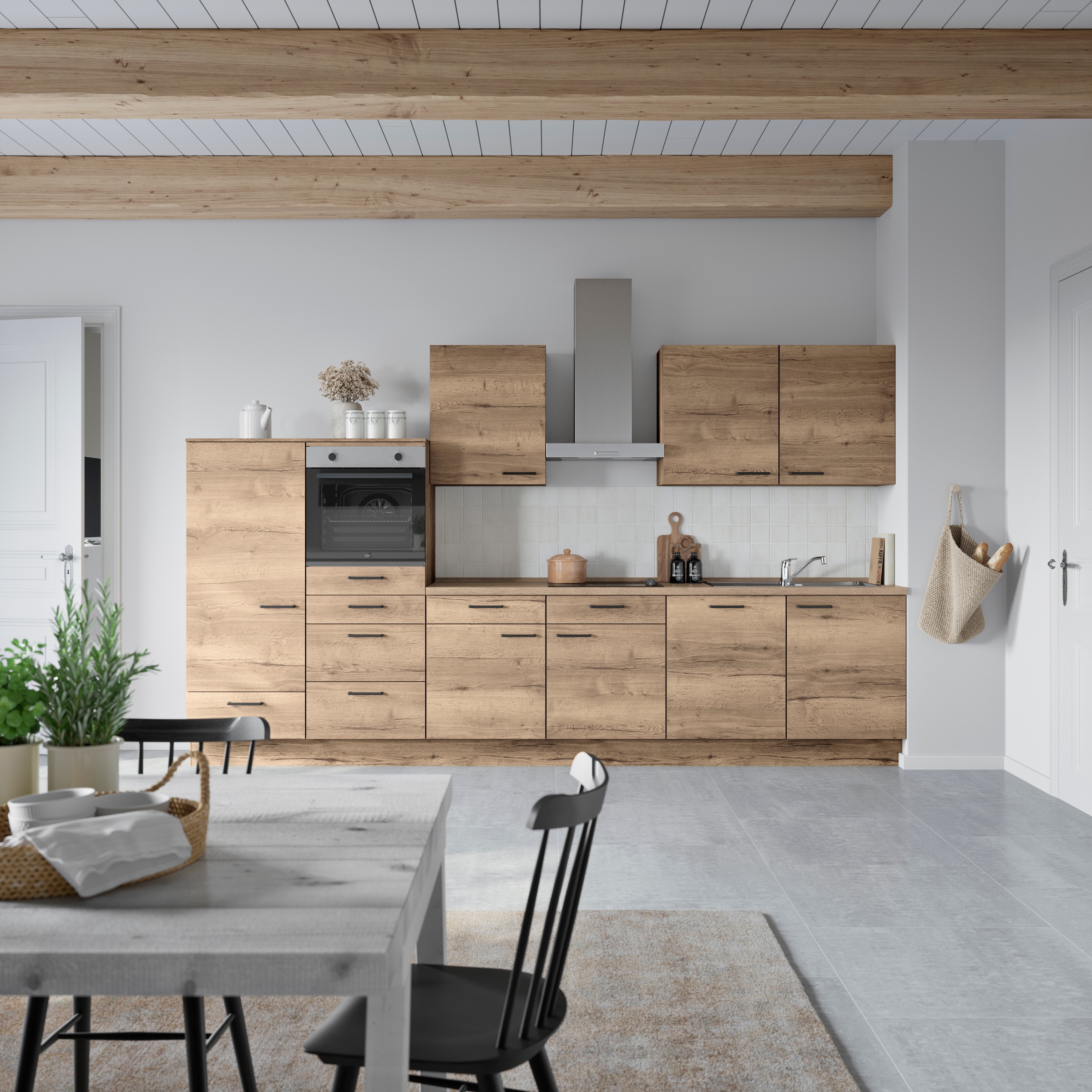 nobilia® Küchenzeile »"Structura I"« vormontiert, Ausrichtung wählbar, Brei günstig online kaufen