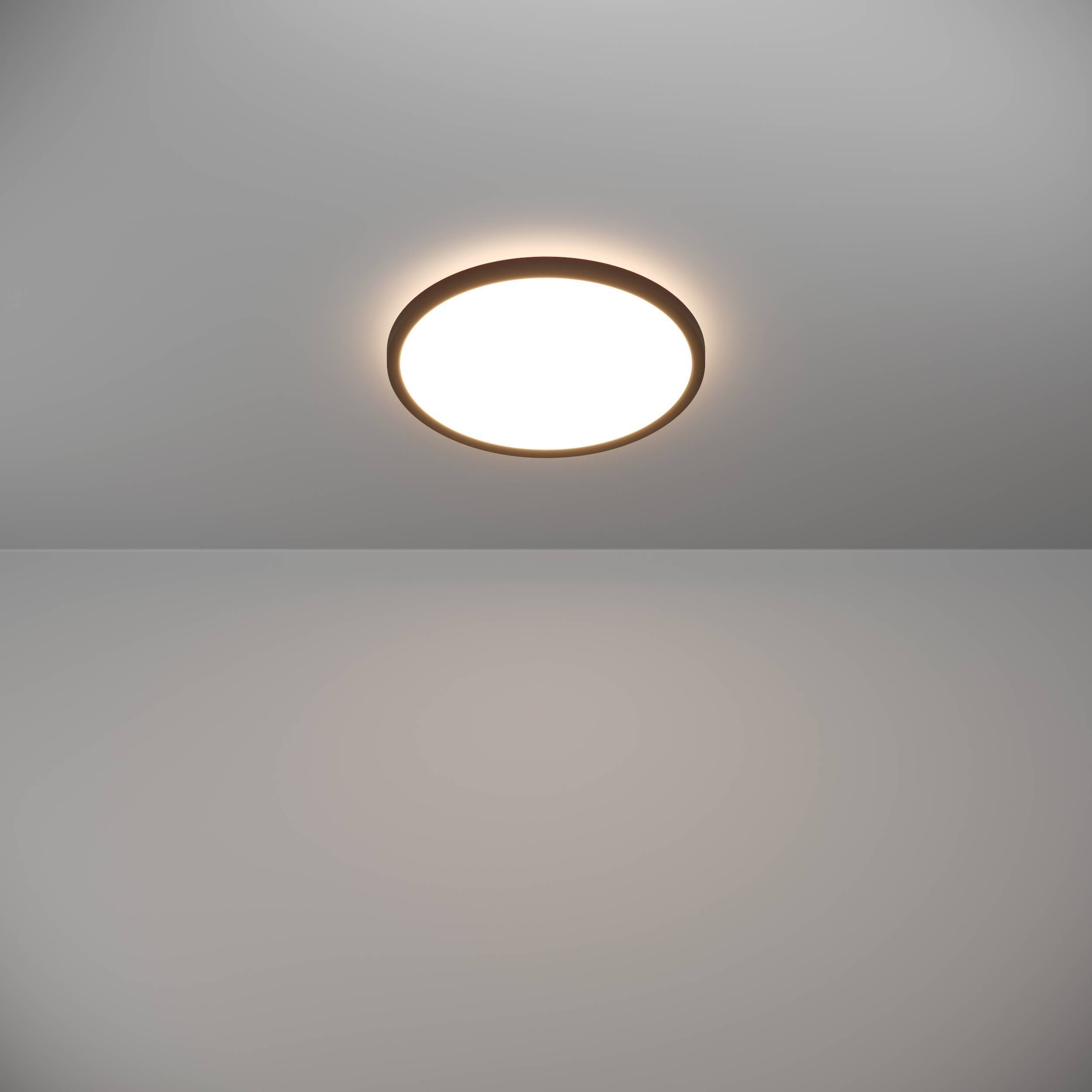 EGLO Deckenleuchte »Rovito Deckenlampe, Deckenbeluchtung, Badlampe Decke, Kunststoff, IP44« LED-Modul 1 Stk. Kaltweiß | Neutralweiß | Warmweiß Wand-/Deckenleuchte - H3 x Ø30 cm - schwarz - 13,9W inkl.