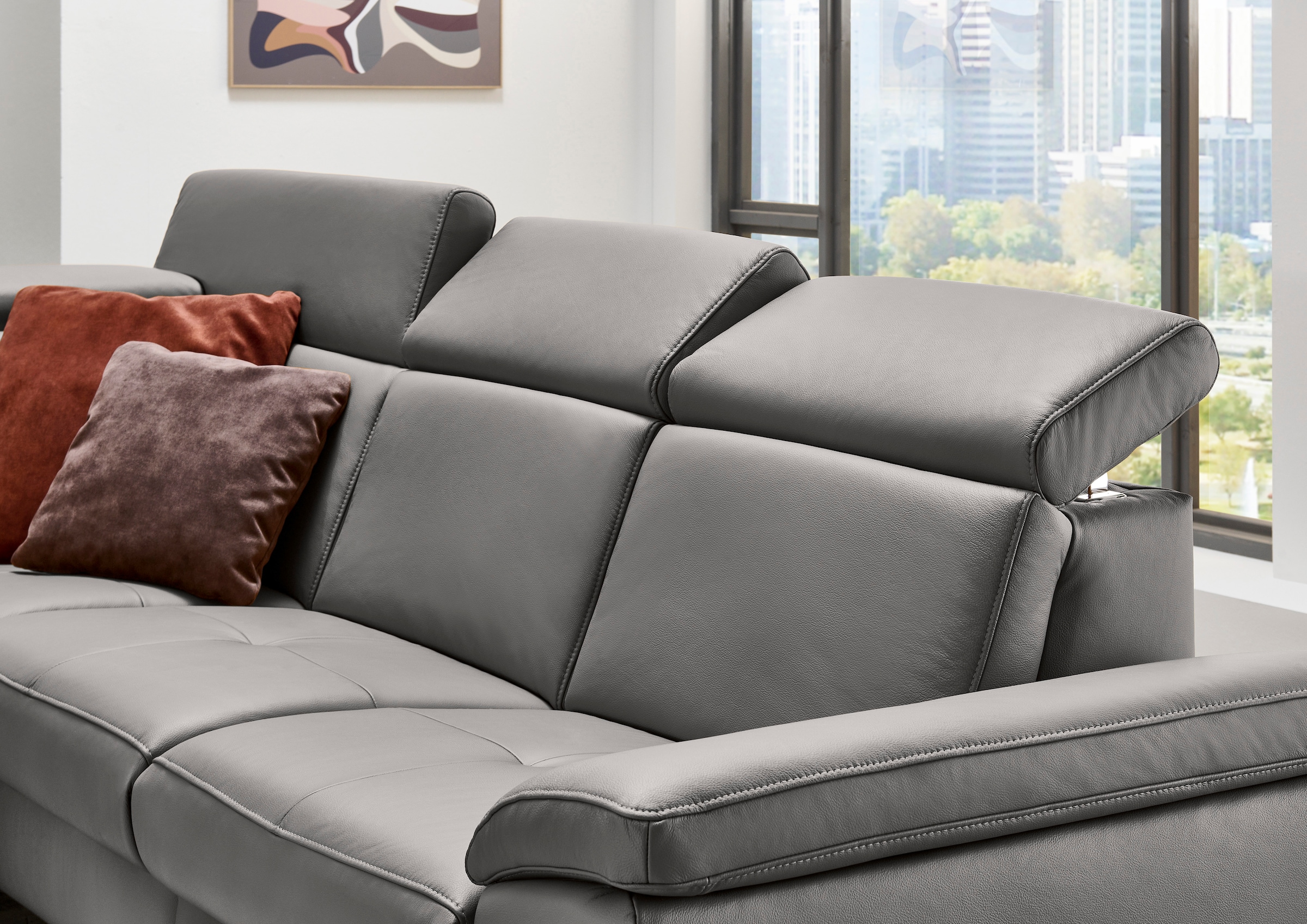 Die PlanBar Ecksofa »PN-EM23166 L-Form«, optional mit Kopfteilverstellung und Stauraum
