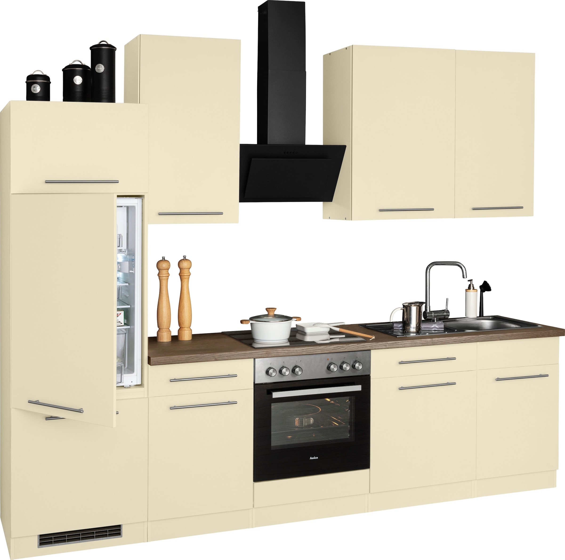 wiho Küchen Küchenzeile »Unna«, mit E-Geräten, Breite 280 cm