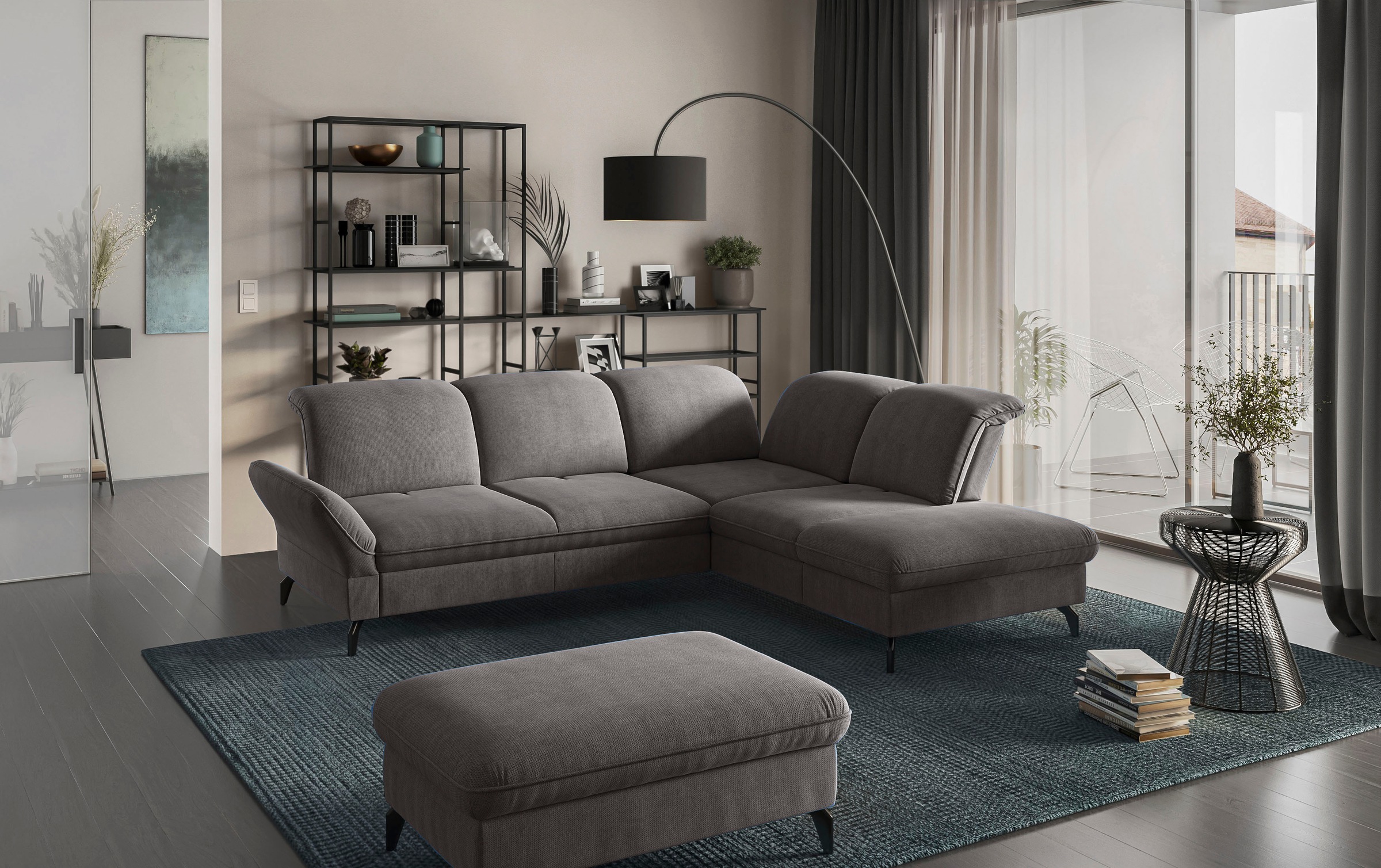 sit&more Ecksofa »Leandro L-Form«, Wahlweise mit Bett-, Kopfteil - und Arml günstig online kaufen