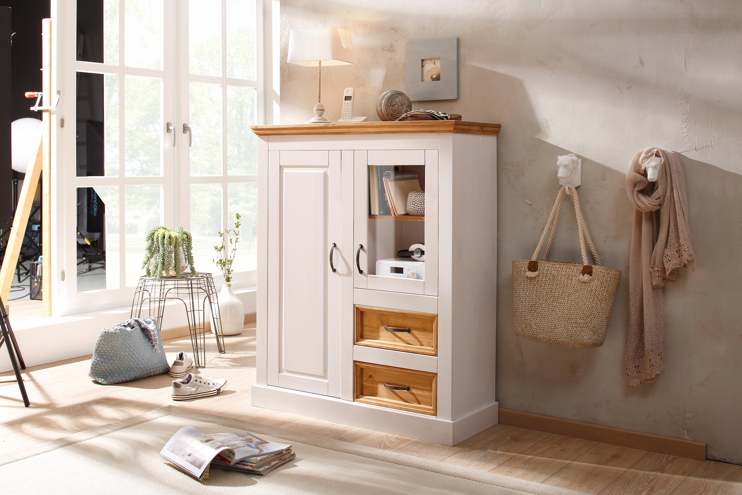 Home affaire Highboard »Selma«, Vitrine, Breite 100 cm