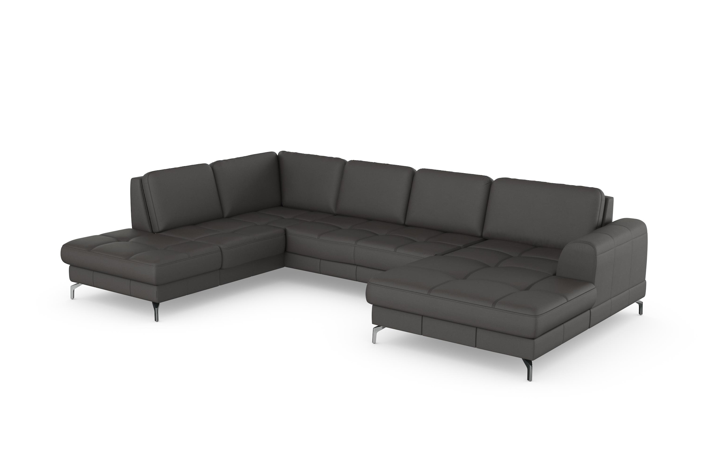 sit&more Wohnlandschaft »Bendigo U-Form«, inklusive Sitztiefenverstellung, Bodenfreiheit 12 cm, in 2 Fußfarben