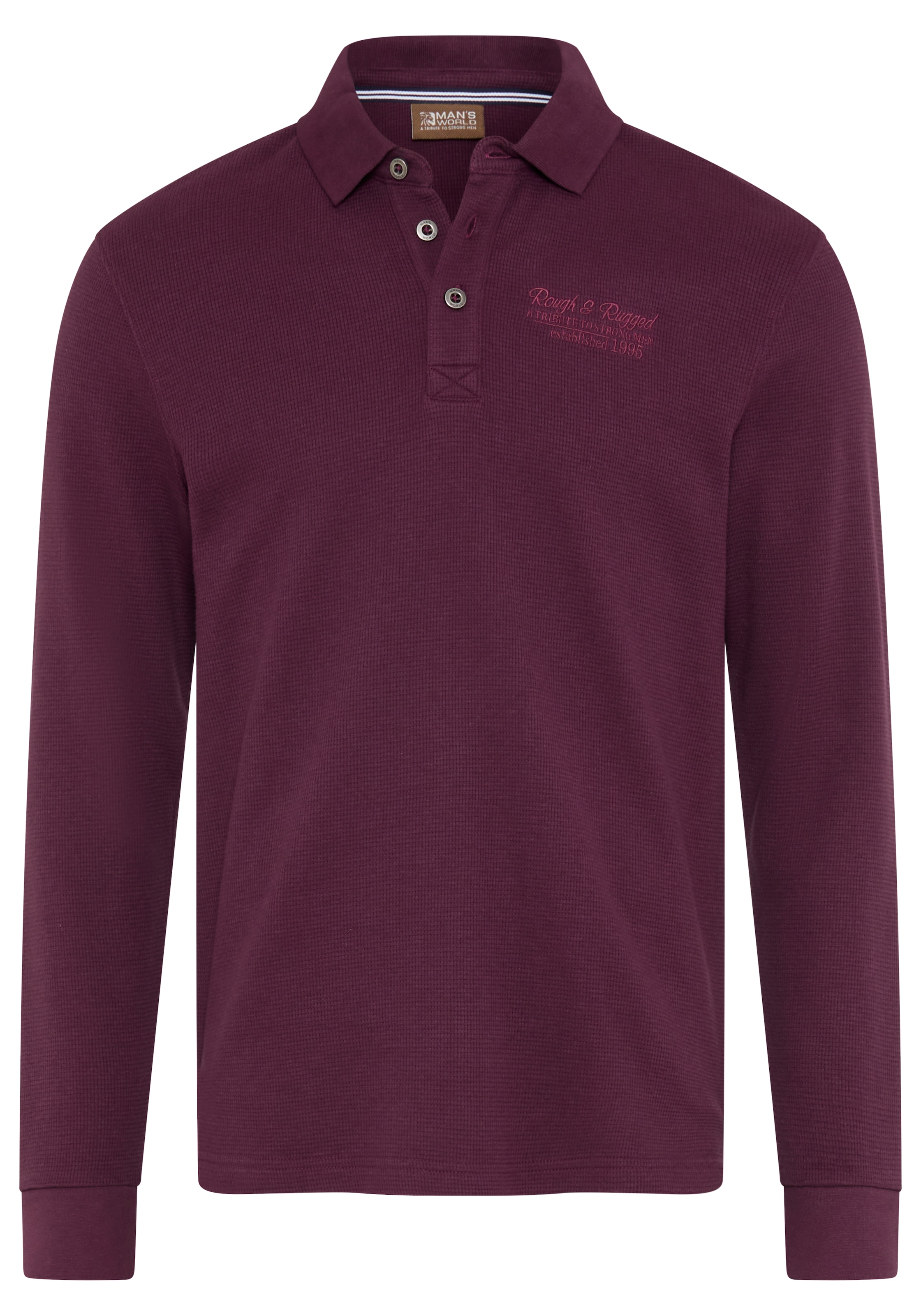 Man's World Poloshirt »Strukturiertes, wertiges  Material« normale Passform, mit Langarm, klassischer Stil
