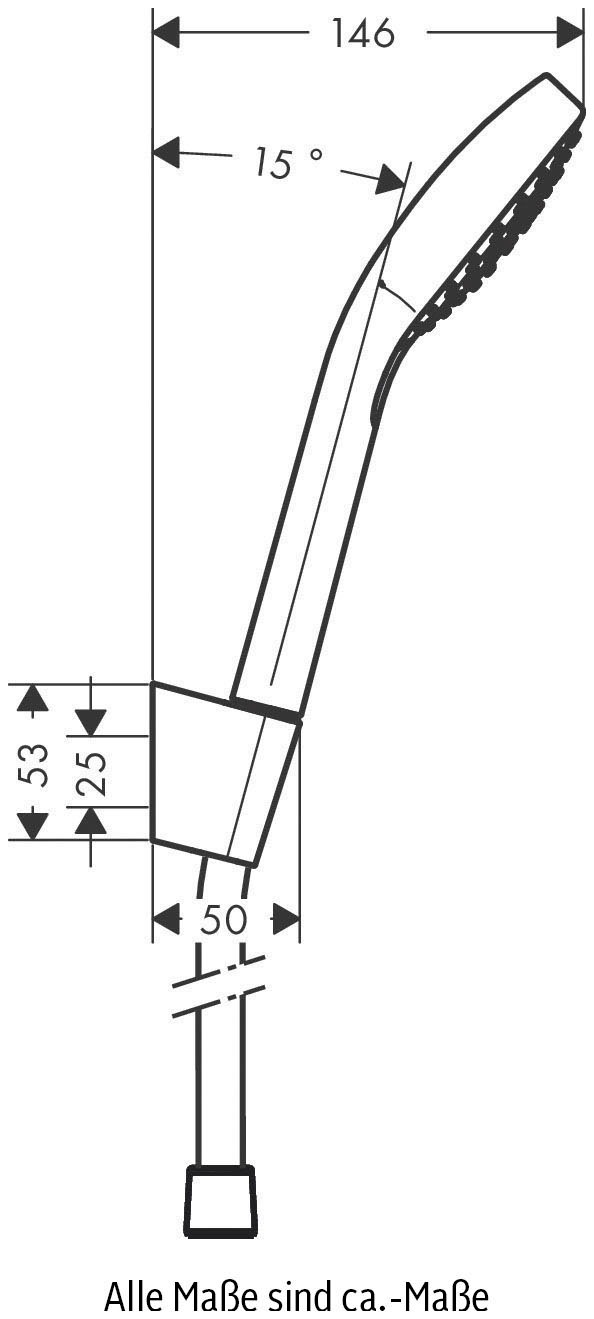 hansgrohe Duschbrause »Croma Select S«, (Brauseschlauch, Handbrause, Brausehalter), 11cm, mit Duschschlauch 160cm, Weiß/chrom