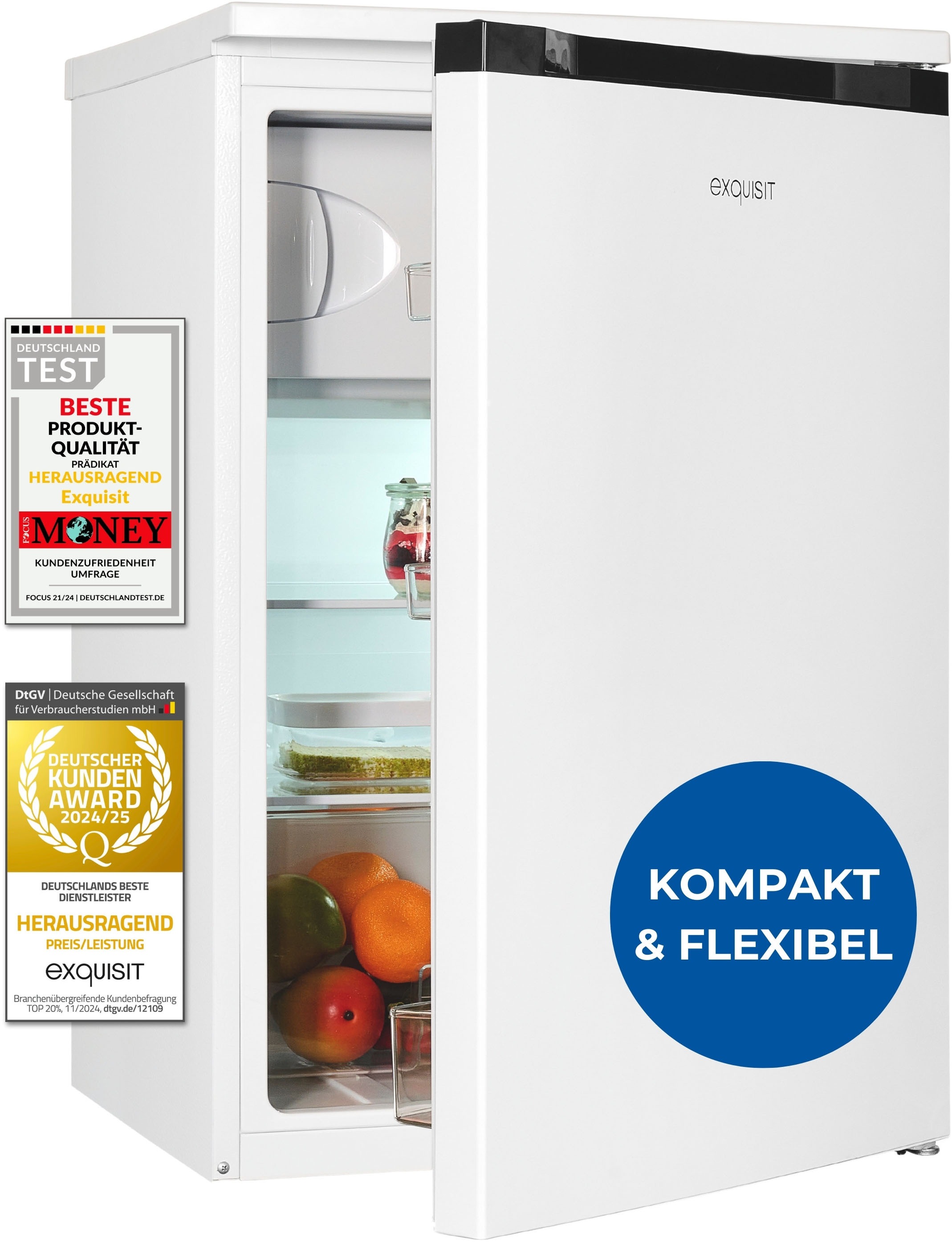 exquisit Kühlschrank KS15-4-051C weiss »KS15-4-051C weiss« 84,5 cm hoch 54, günstig online kaufen
