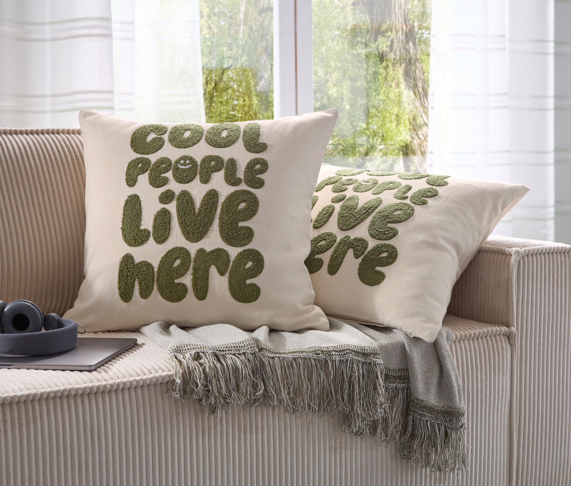 homsy by Ana Johnson Dekokissen »Ploufy« 100 % Baumwolle, edle 3D Stickerei, zweiseitiges Design, ohne Füllung