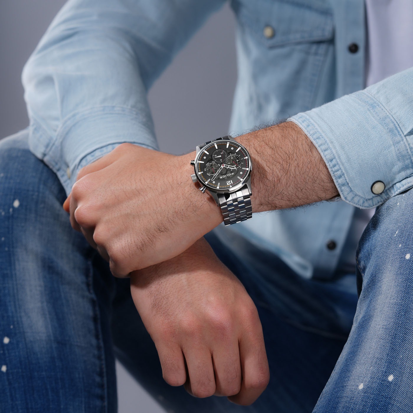 Police Multifunktionsuhr »DRIVER II«, Quarzuhr, Armbanduhr, Herrenuhr, Edelstahlarmband
