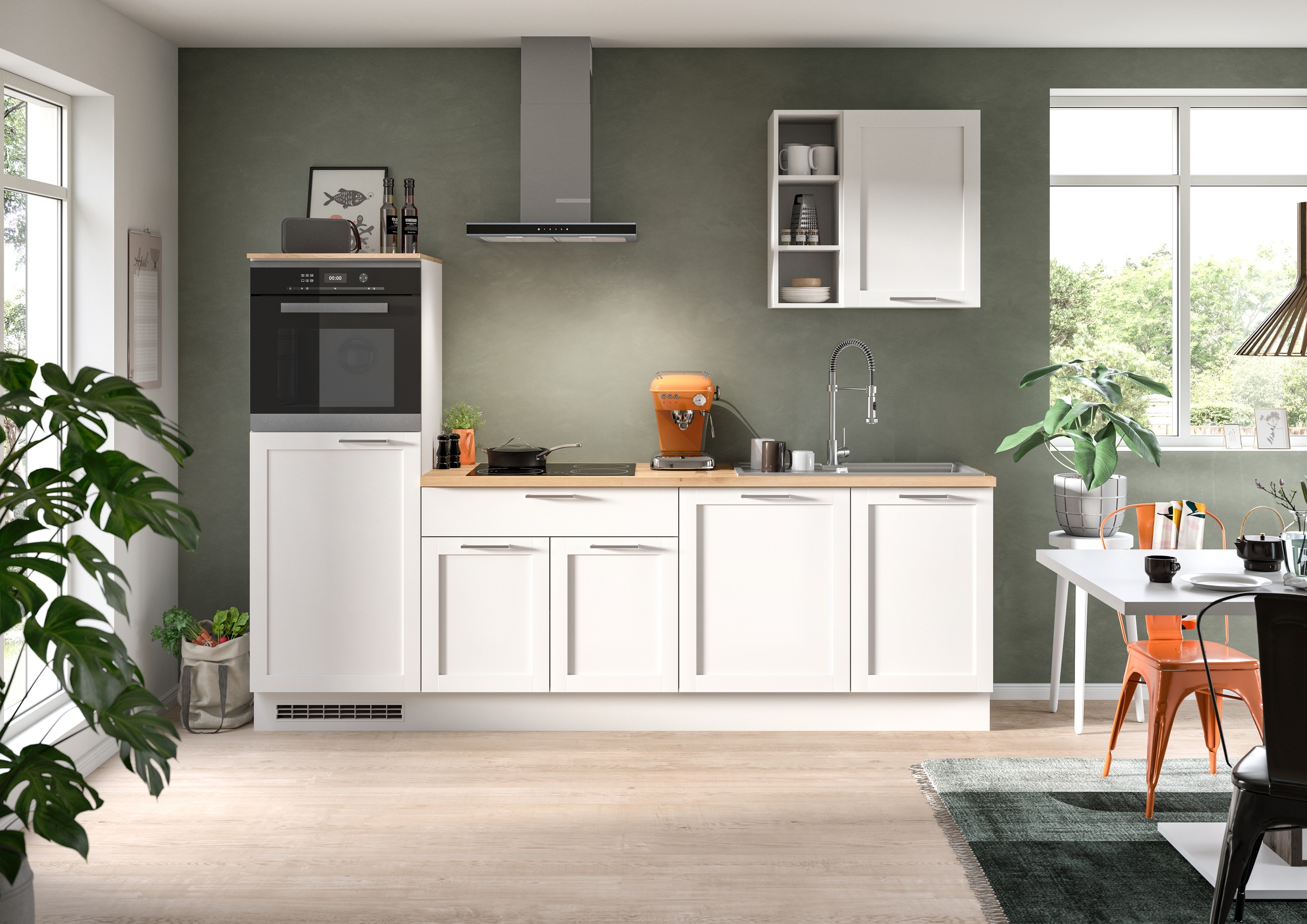 KOCHSTATION Küchenzeile »KS-Lulea«, Breite 260 cm, ohne E-Geräte, mit 3 cm günstig online kaufen