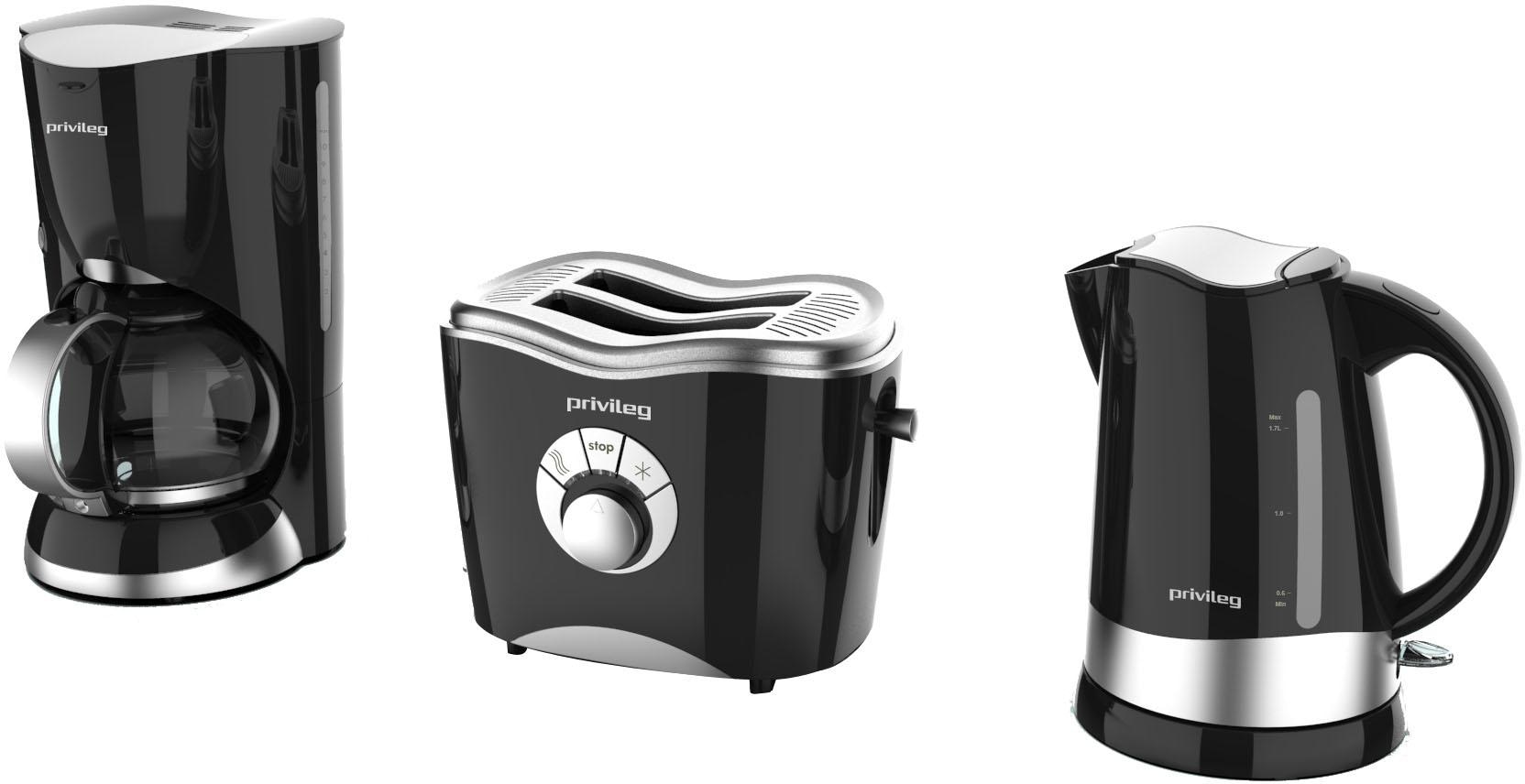 Privileg Toaster »568811«, 2 kurze Schlitze, für 2 Scheiben, 860 W, schwarz  online kaufen