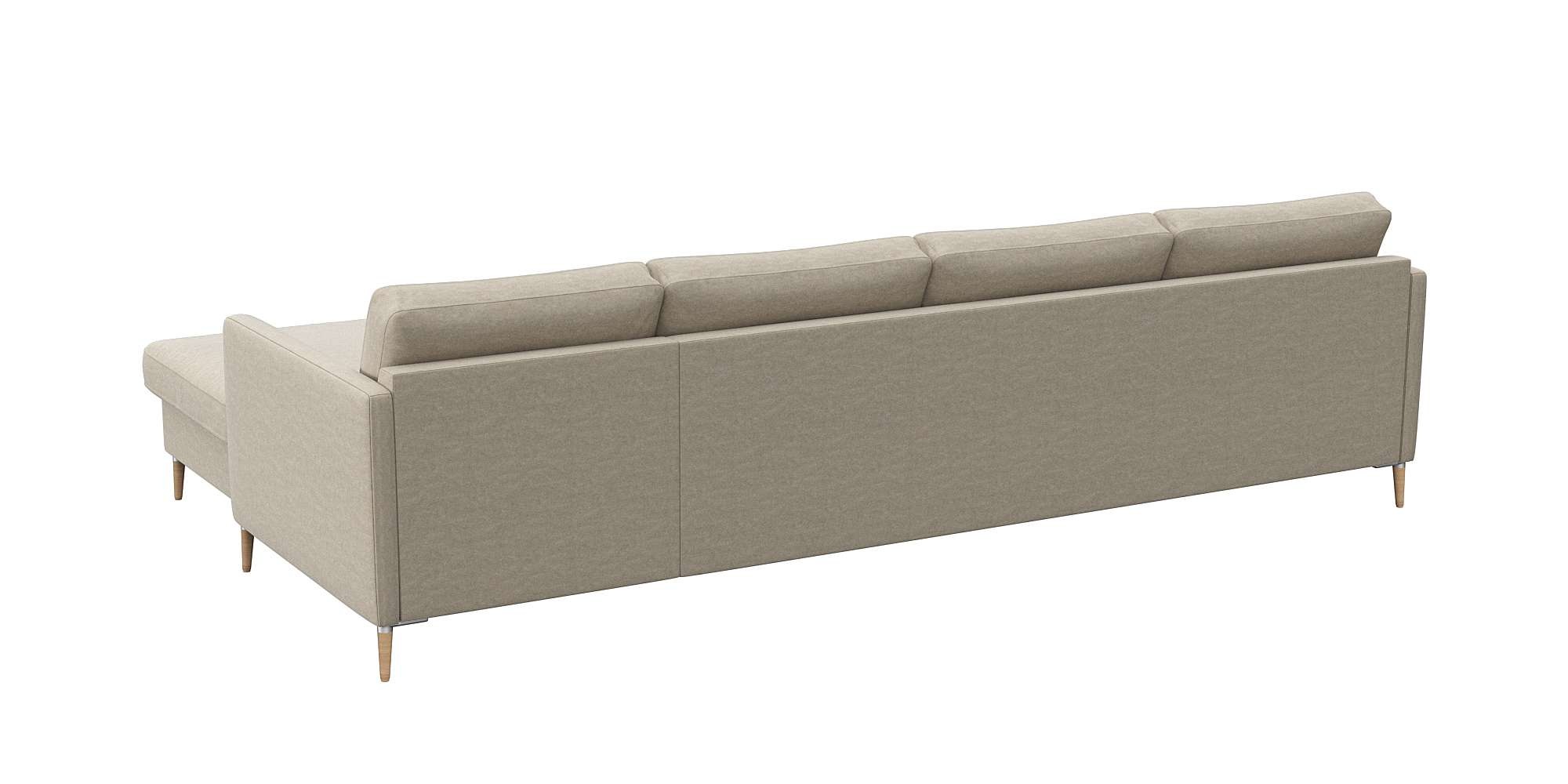 FLEXLUX Ecksofa »Fiore, L-Form, bequem und komfortabel durch hochwertigem Sitzaufbau«, schmale Armlehnen, Kaltschaum, Füße Alu+ Eiche