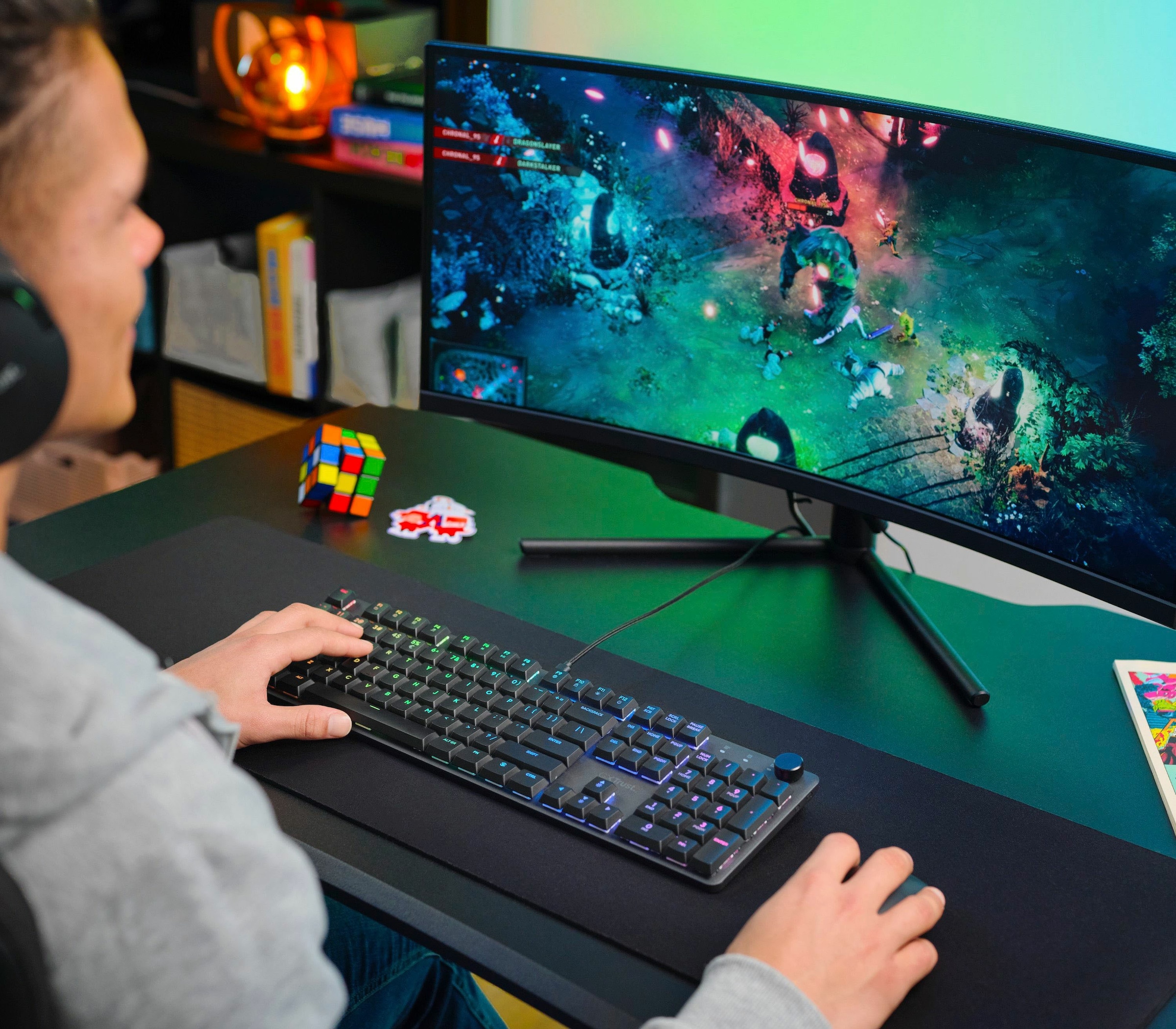 Trust Gaming-Tastatur »GXT 866 Torix«, (USB-Anschluss-Ziffernblock-Windows-Sperrtaste-Fn-Tasten)