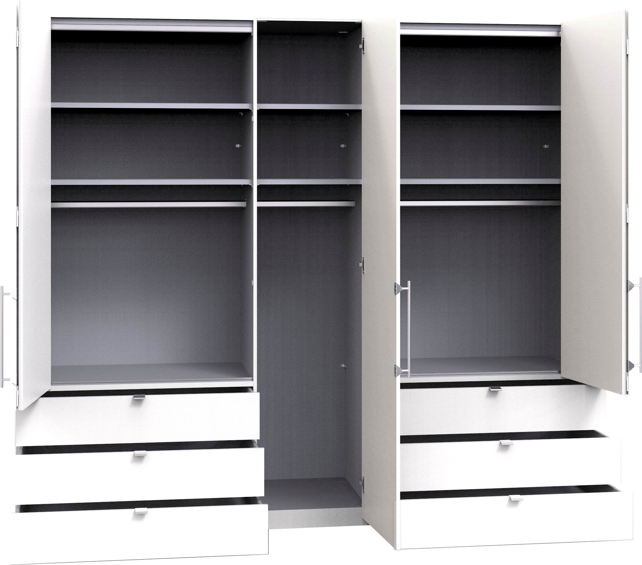 WIEMANN Falttürenschrank »Loft, in stilvoller Optik, Made in Germany«, widerstandsfähige Glasfronten, geräuscharme Türen, mit Panoramaöffnung