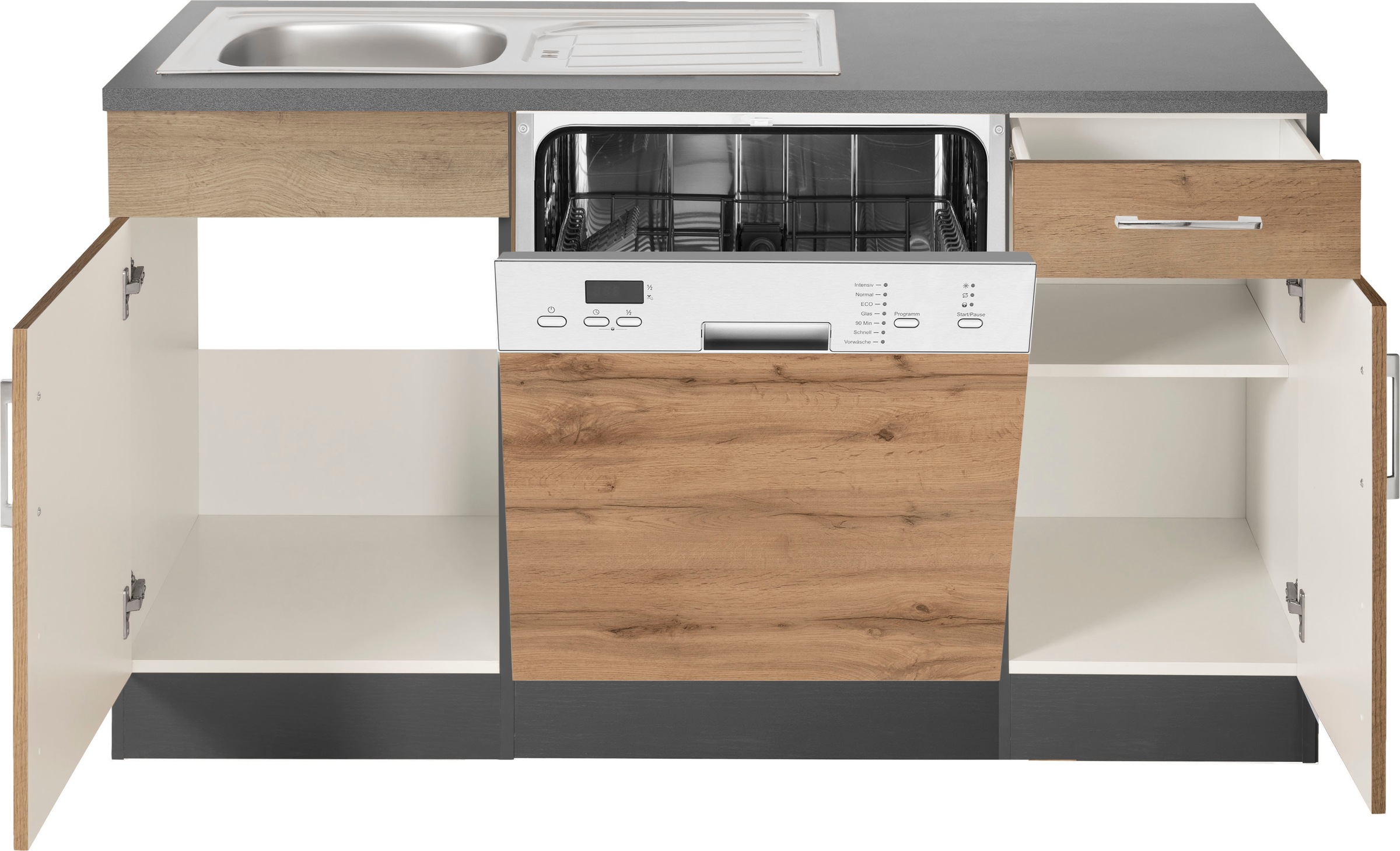 KOCHSTATION Winkelküche »KS-Colmar«, mit E-Geräten, Stellbreite 210/330 cm