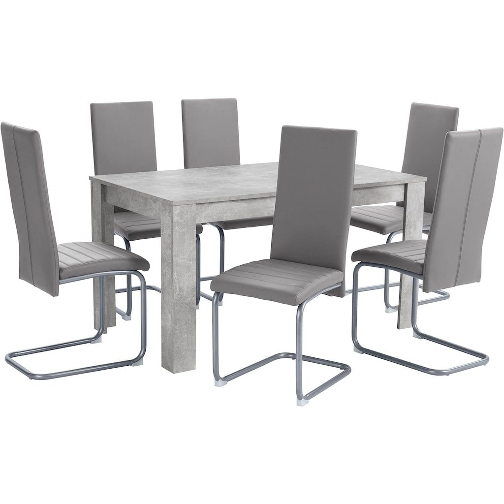 Homexperts Essgruppe »Nitro«, (Set, 7 tlg.), Tisch - Breite 140 cm + 6 Stühle