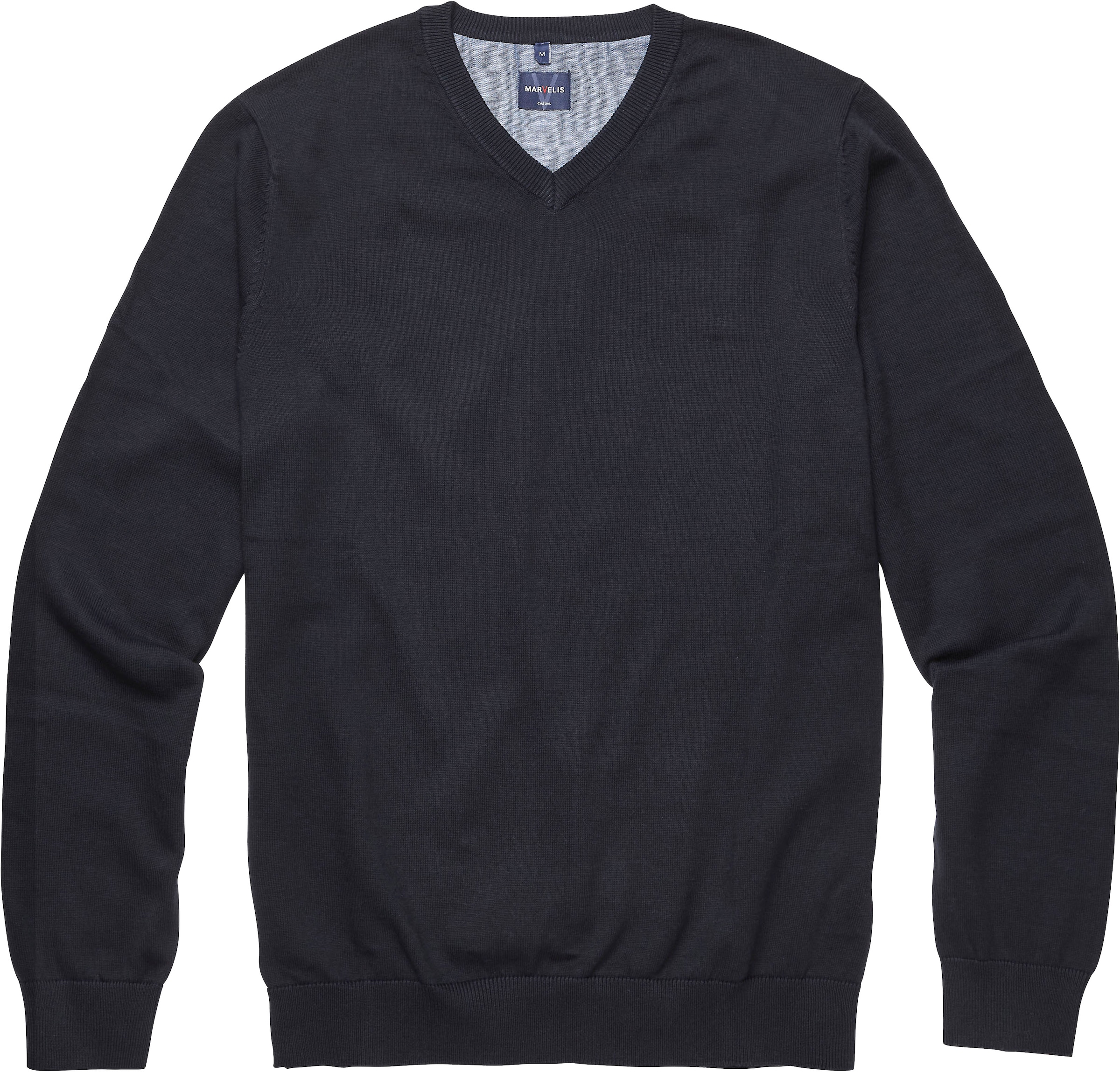 MARVELIS Strickpullover V-Ausschnitt, regular fit, Baumwolle