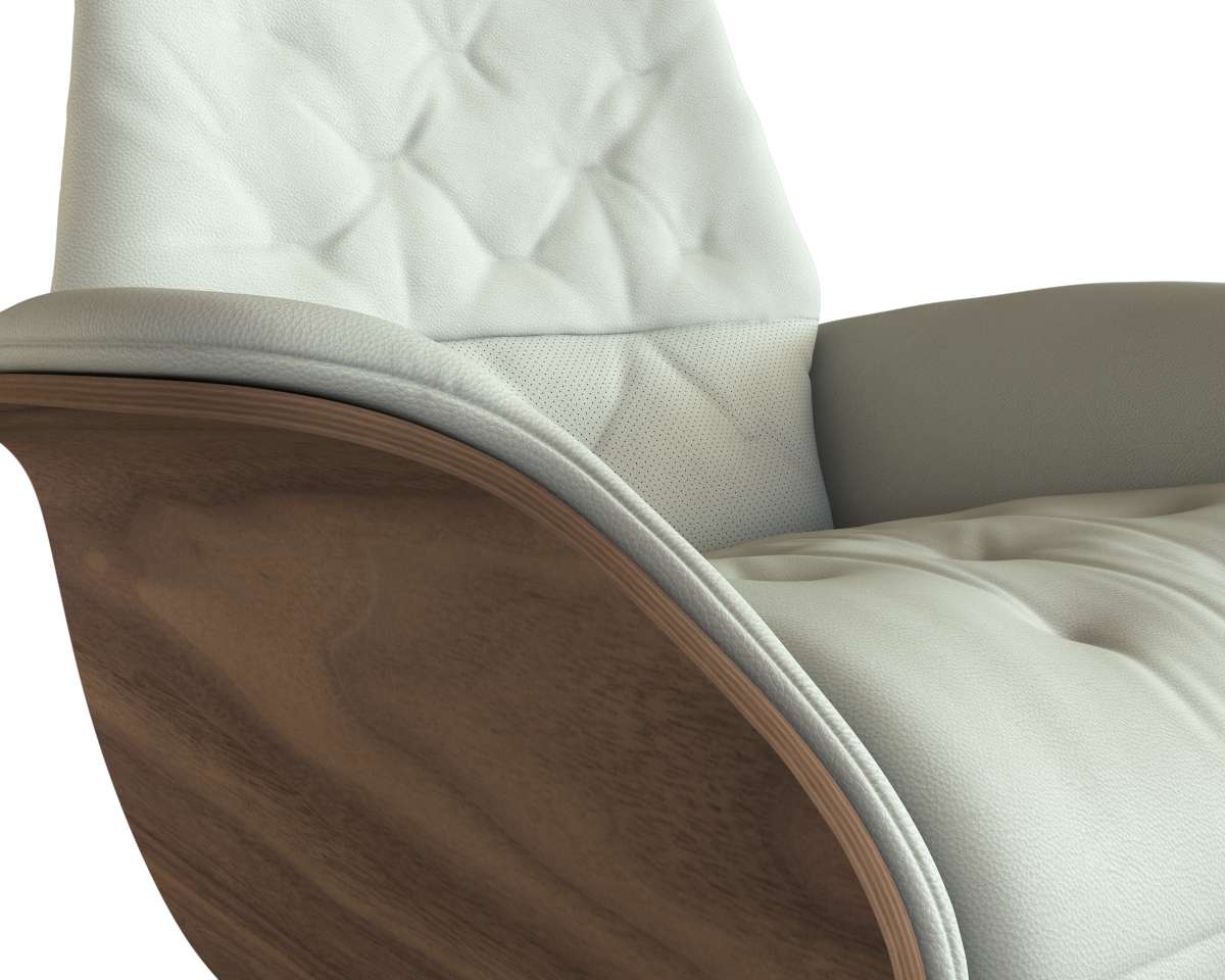 FLEXLUX Relaxsessel »Volden elektrischer Funktionsessel«, Größe M, Rücken & Fußteil elektrisch, Akku, Arml. Walnuss, Fuß schwarz