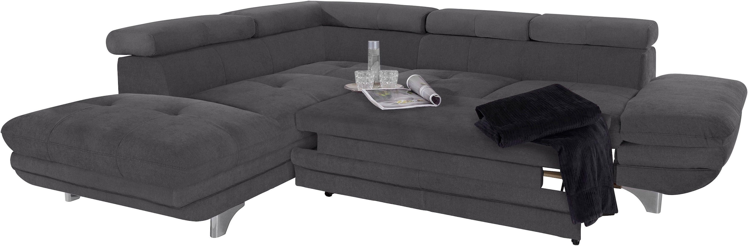 COTTA Ecksofa »Enterprise L-Form«, mit Arm- & Kopfteilverstellung, wahlweise mit Bettfunktion
