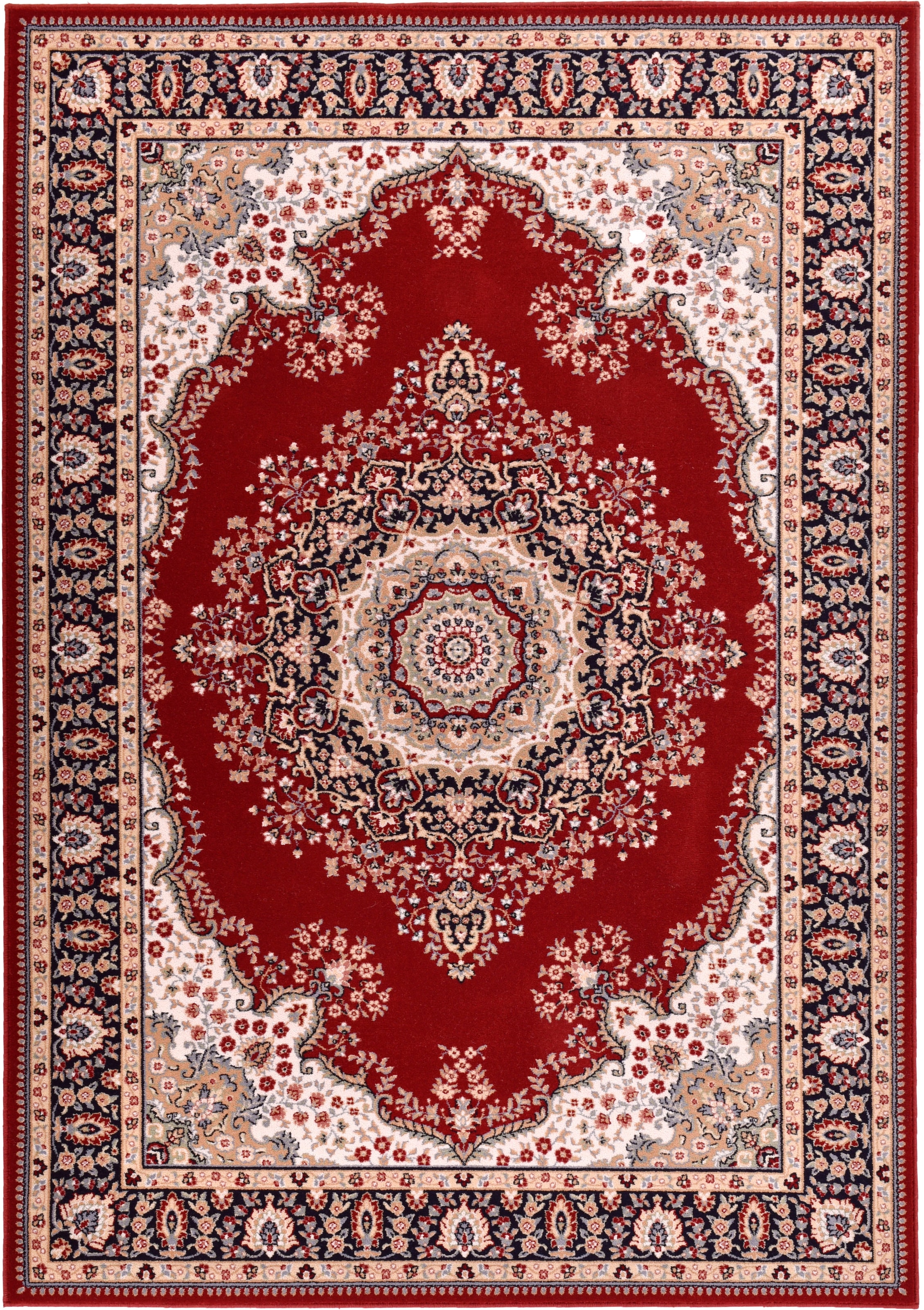 THEKO Wollteppich »Dolna - 809«, rund, 10 mm Höhe, Kurzflor, reine Wolle, Orient-Optik