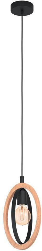 EGLO Hängeleuchte »BASILDON«, E27, 1 St., schwarz, braun / L19 x H110 x B16 günstig online kaufen