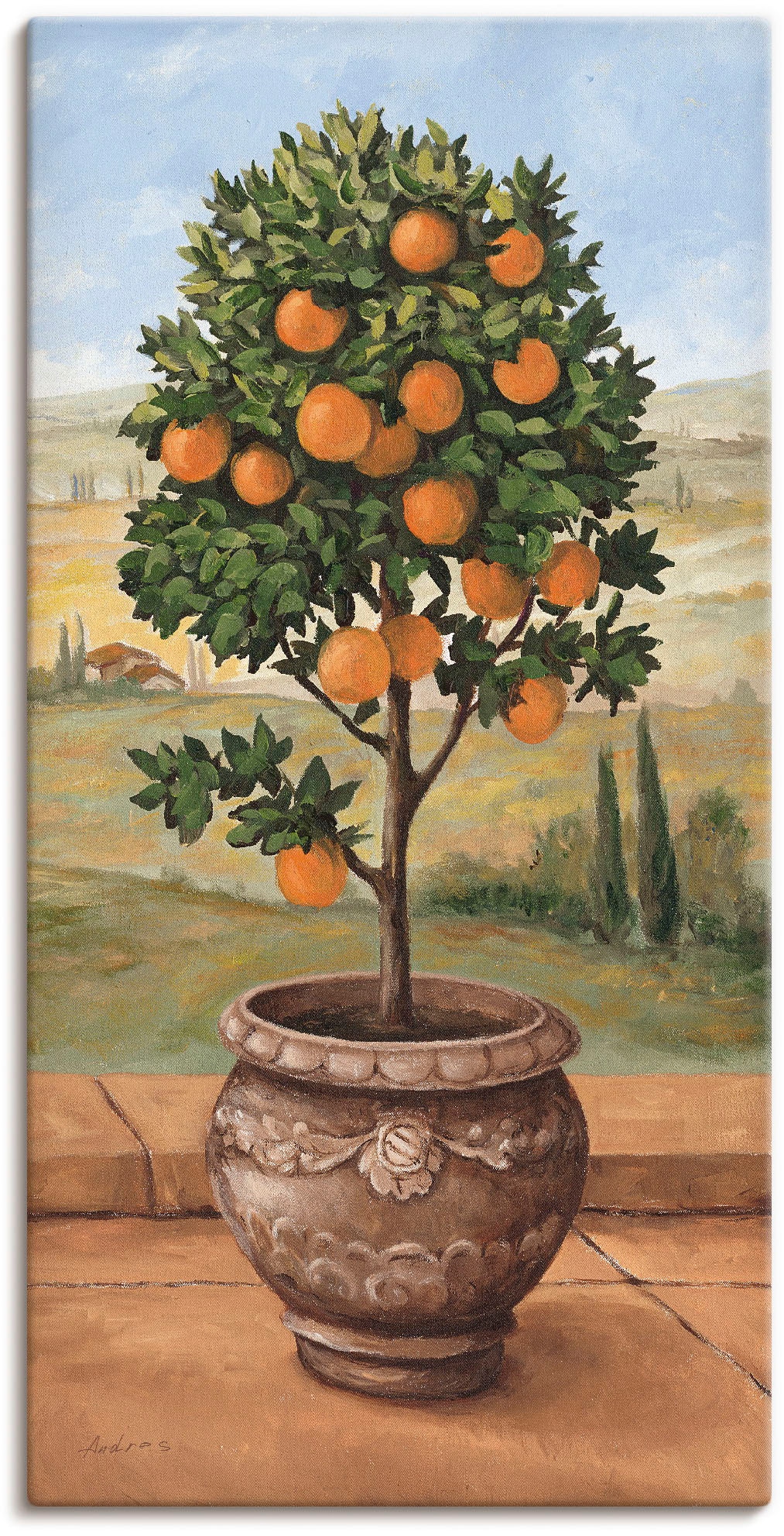 Artland Wandbild »Orangenbaum« Bäume 1 Stk. tlg. als Leinwandbild, Wandaufk günstig online kaufen