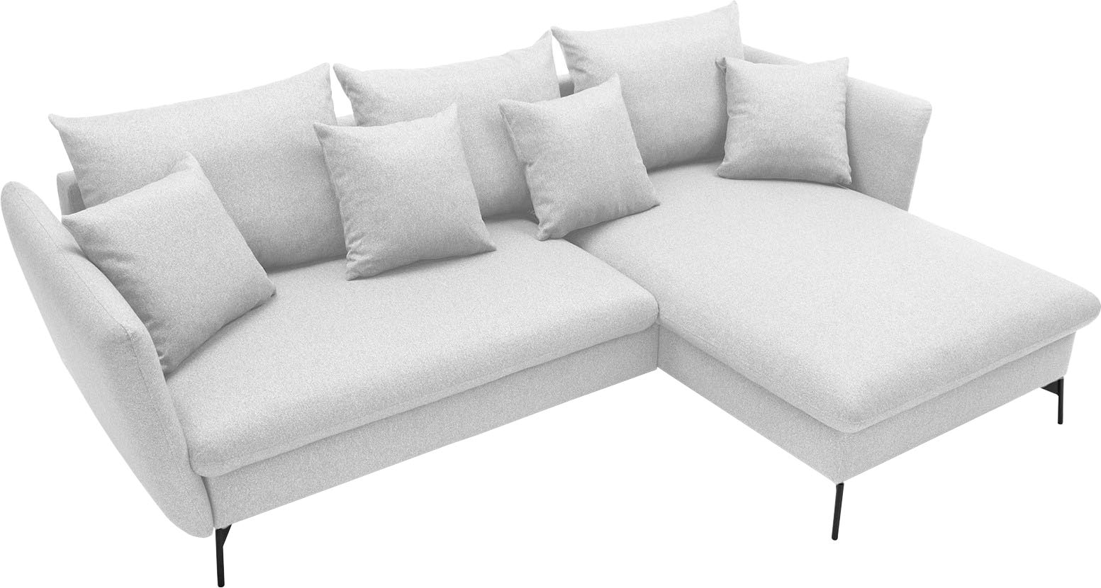 andas Ecksofa »LIVORNO,258 cm, L-Form,«, Schlaffunktion u. Bettkasten (139/224cm), Samt, Struktur, Webstoff