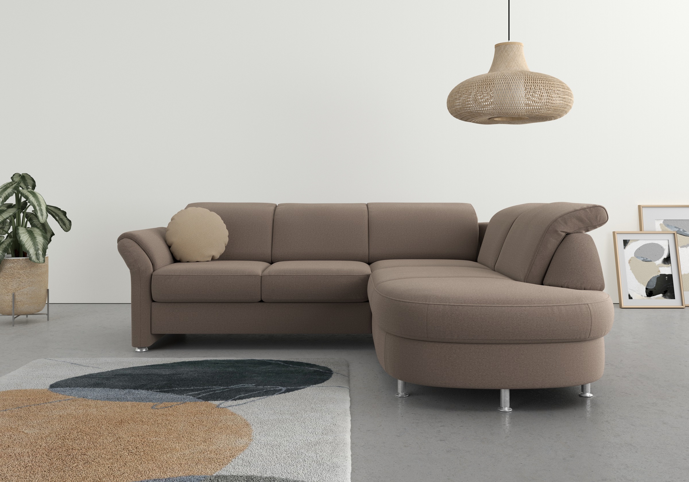 sit&more Ecksofa »Apulia L-Form«, wahlweise Bettfunktion, Bettkasten und Kopf- und Armteilverstellung