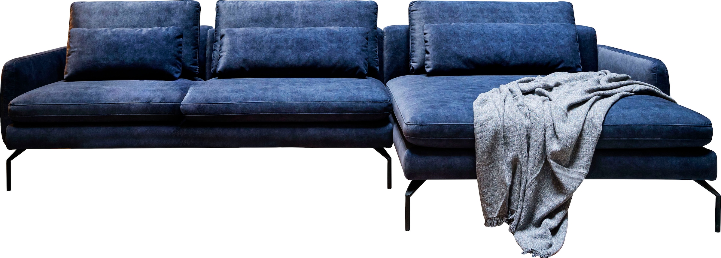 exxpo - sofa fashion Ecksofa »Komfortsofa Look, moderner Webvelours Bezug, extrabreite Sitzflächen«, komfortabler Sitz, L-Form, Breite 329cm, hoher Designfuß, OTTOs Choice