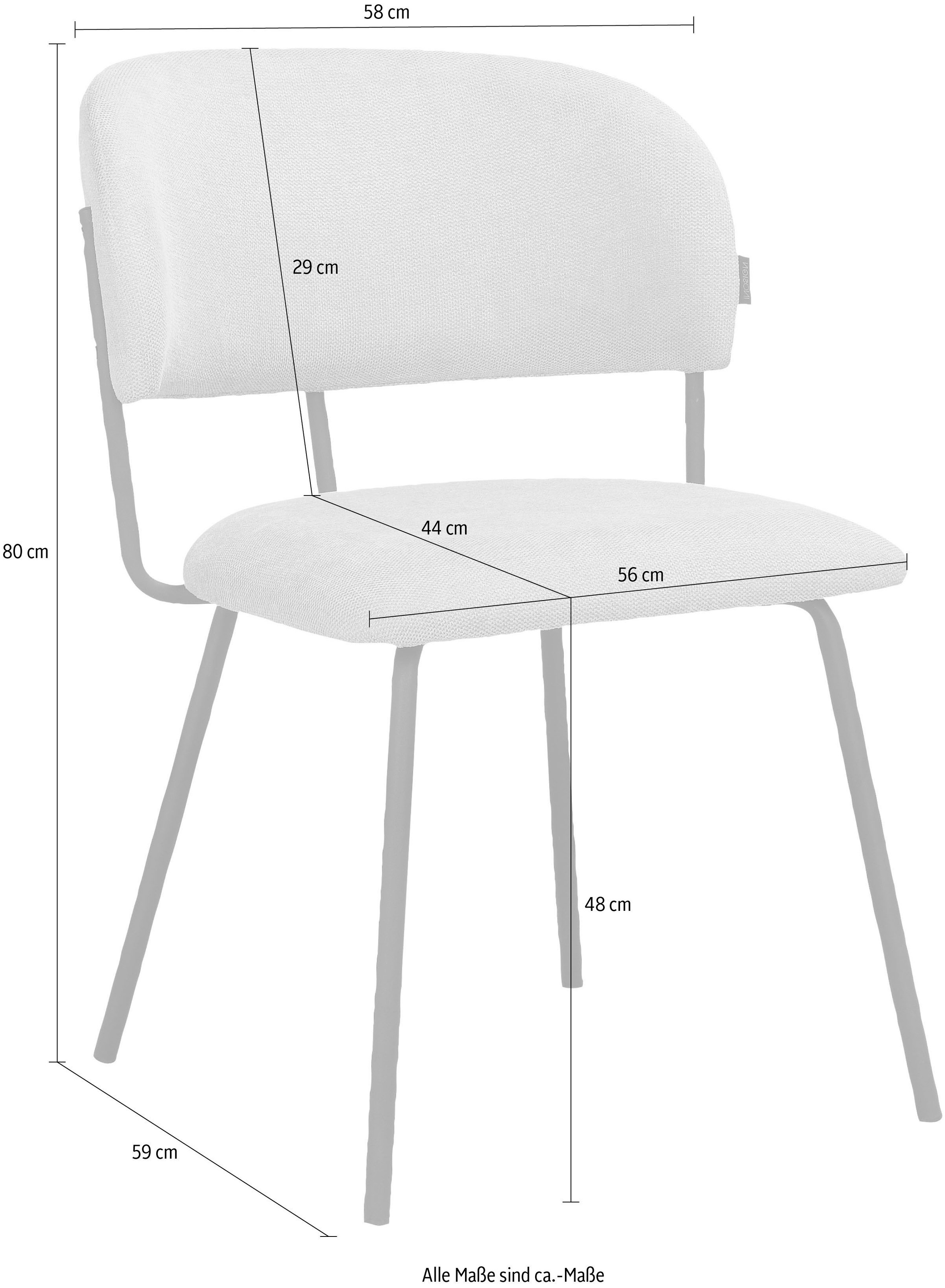 INOSIGN Esszimmerstuhl »Taous«, 2 St., Webstoff, Sitz und Rücken mit Polsterung, mit Gestell aus Metall, Sitzhöhe 48 cm