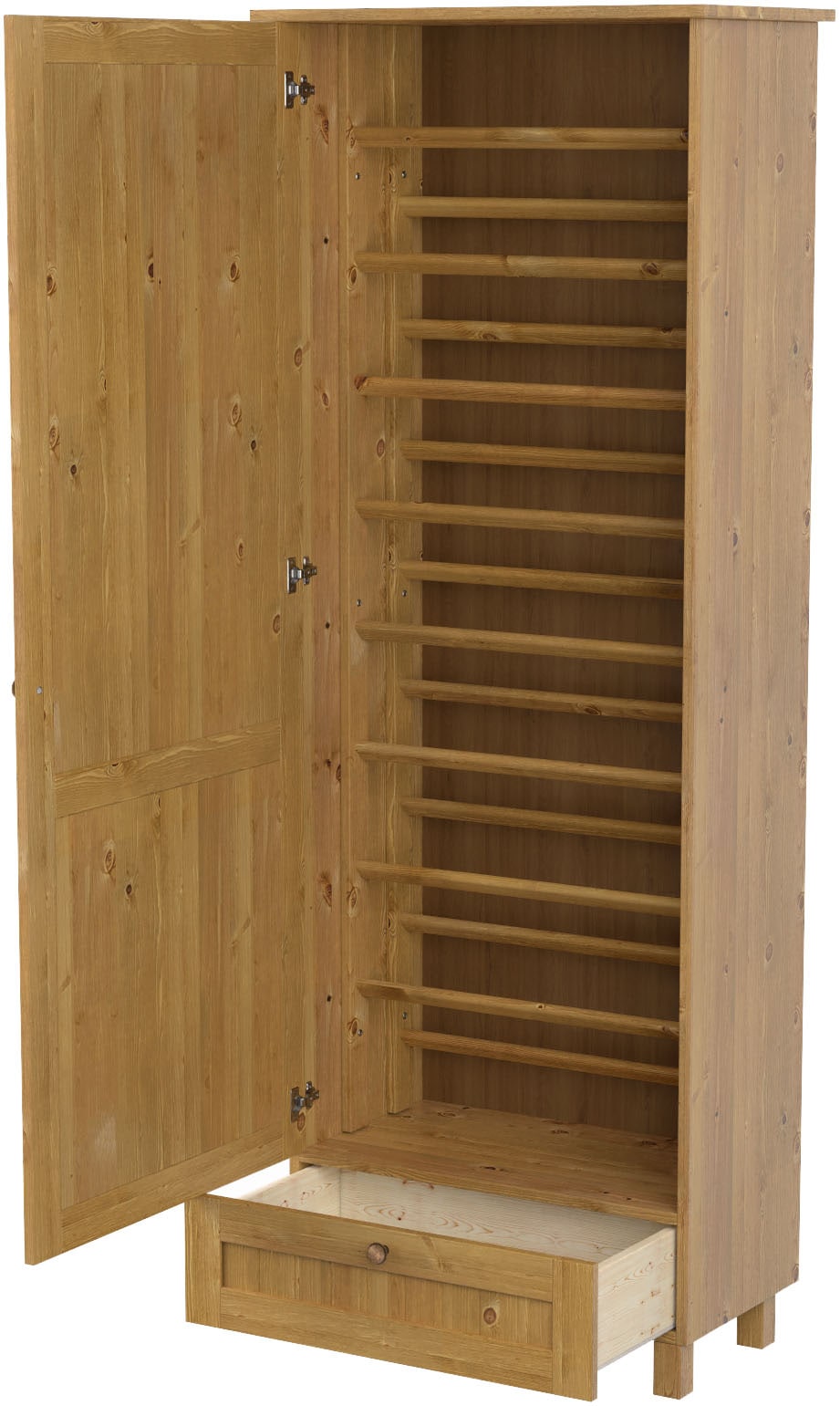 Home affaire Schuhschrank »Juventus«, (1 St.), aus massiver Kiefer, Breite 67cm, Höhe 180 cm