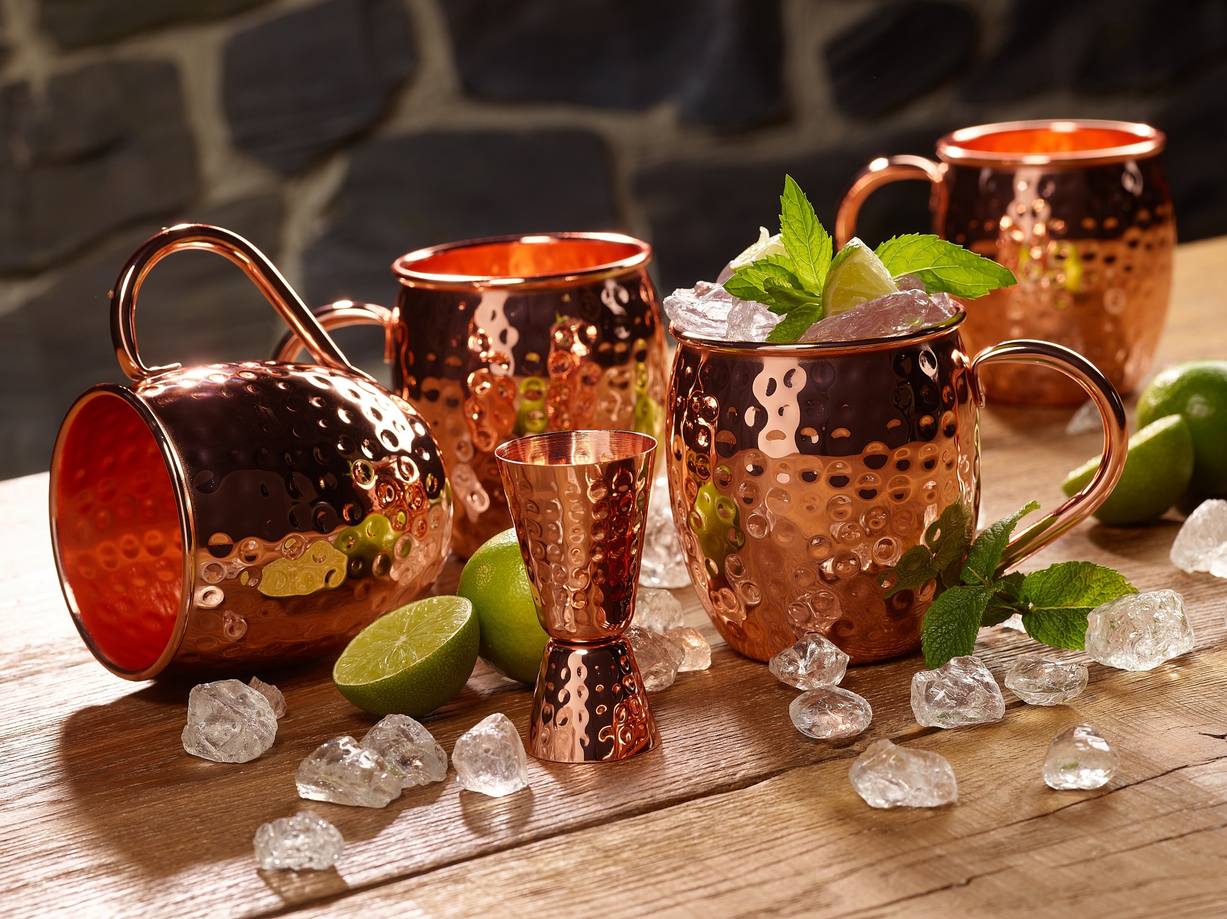 ECHTWERK Becher, (Set, 5 tlg.), Kupferbecher Set, Außenfläche Hammerschlag, günstig online kaufen