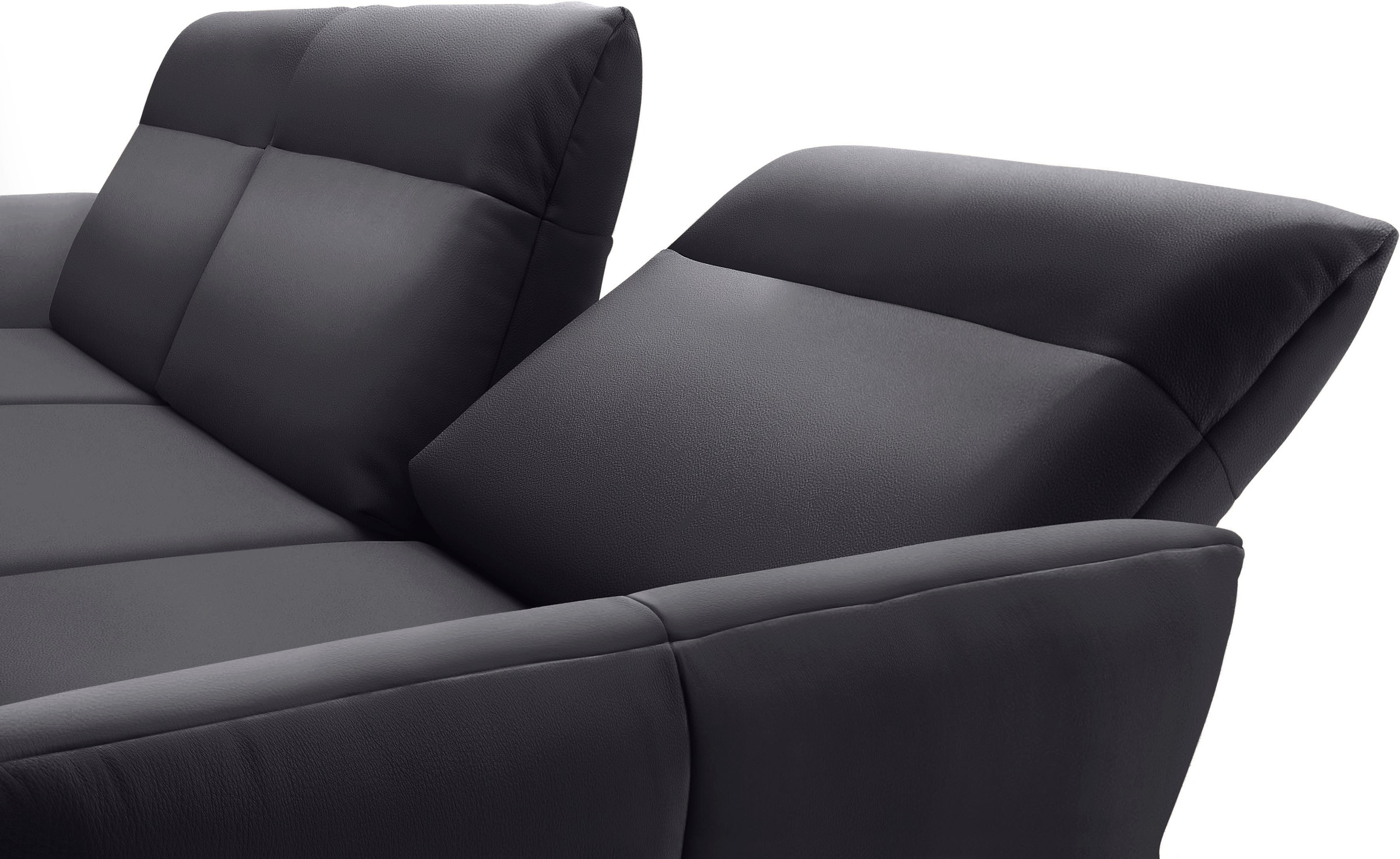 Creation BY ROLF BENZ Ecksofa »CR.460«, Sockel in Nussbaum, Winkelfüße in Umbragrau, Breite 338 cm
