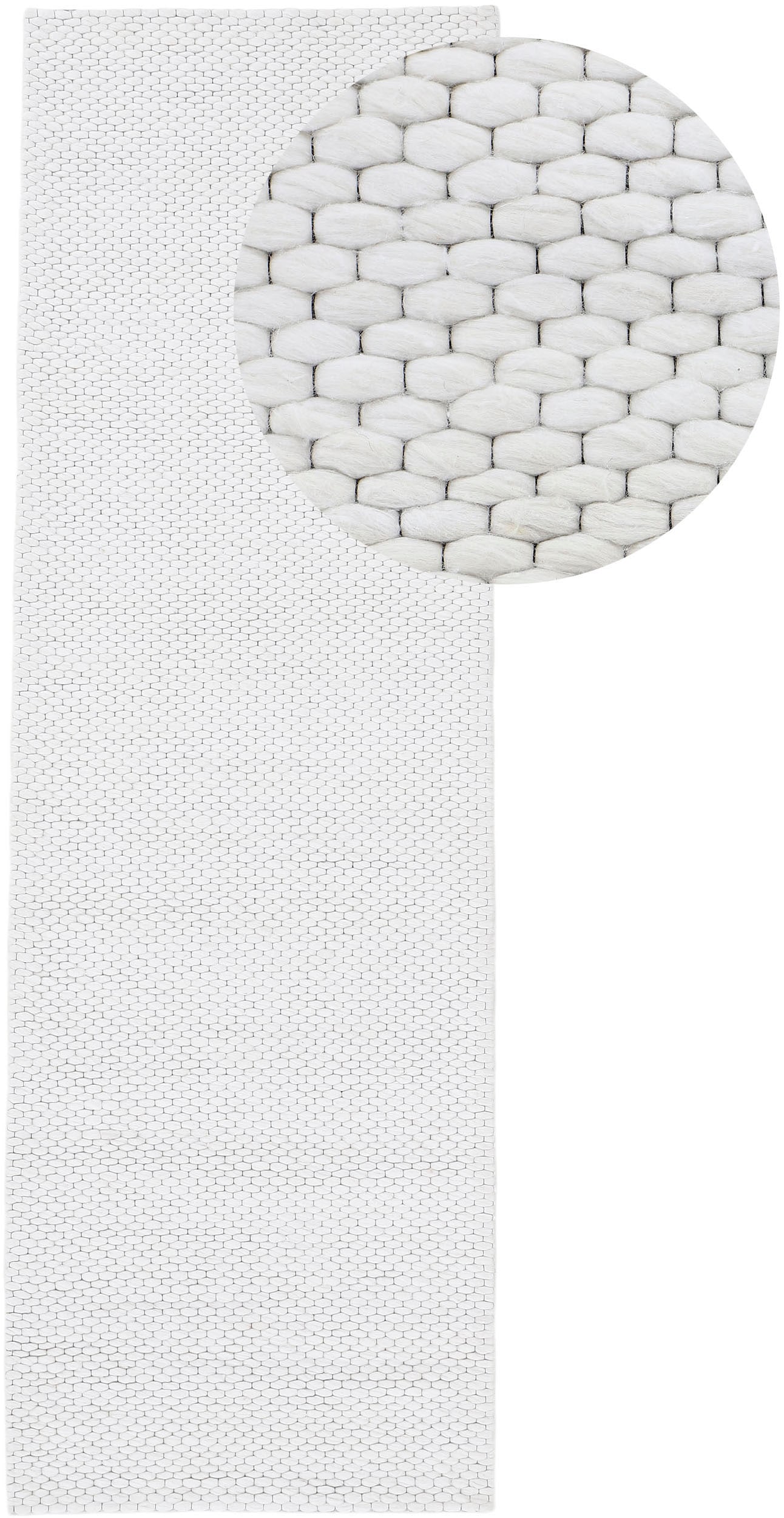carpetfine Läufer »Sina«, rechteckig, 14 mm Höhe, Handweb Teppich, reine Wolle, meliert, handgewebt, weich & kuschelig