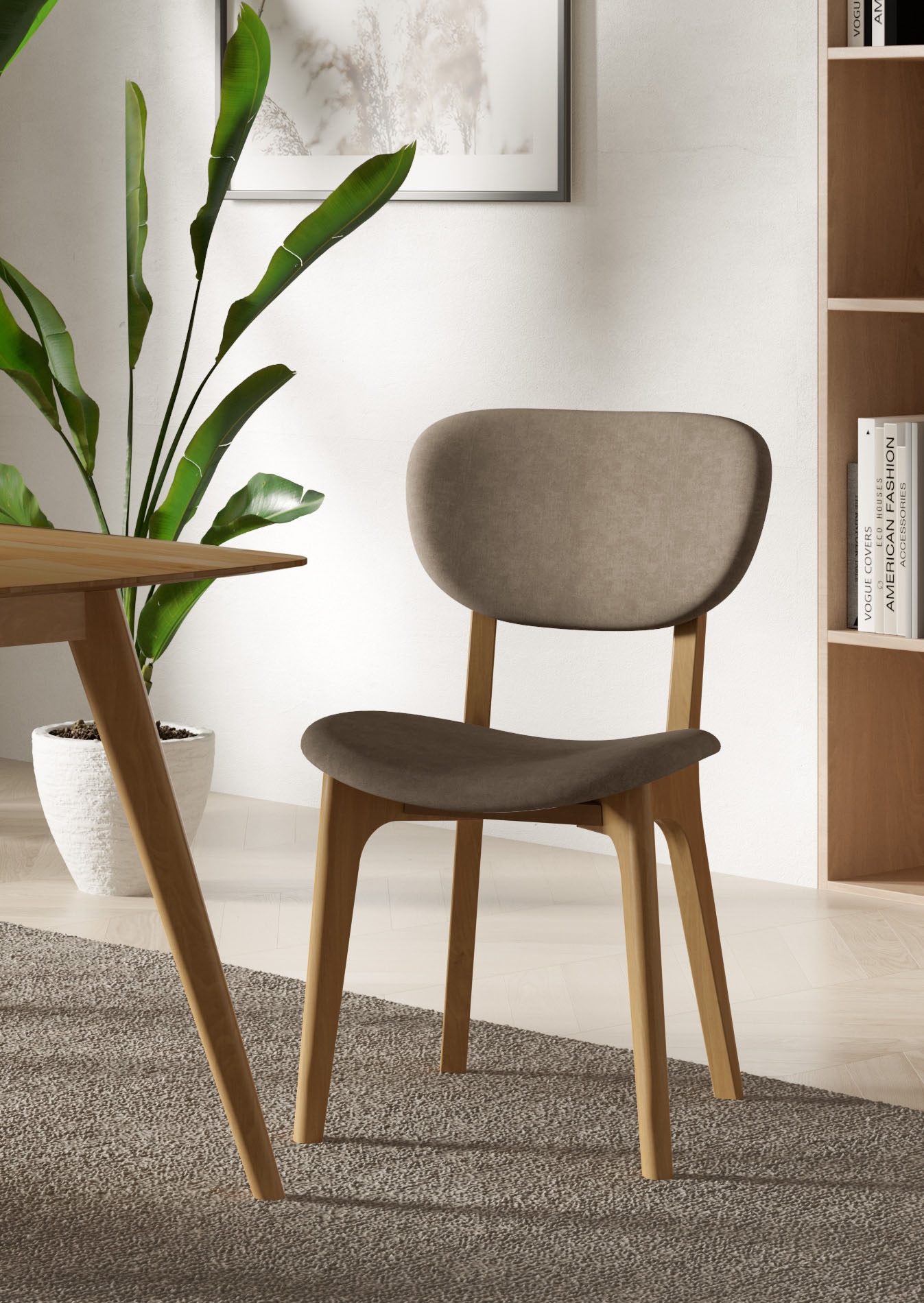 INOSIGN Stuhl »COZY Made in Italy« (Set) 2 Stk. Microfaser Gestell in Buche günstig online kaufen