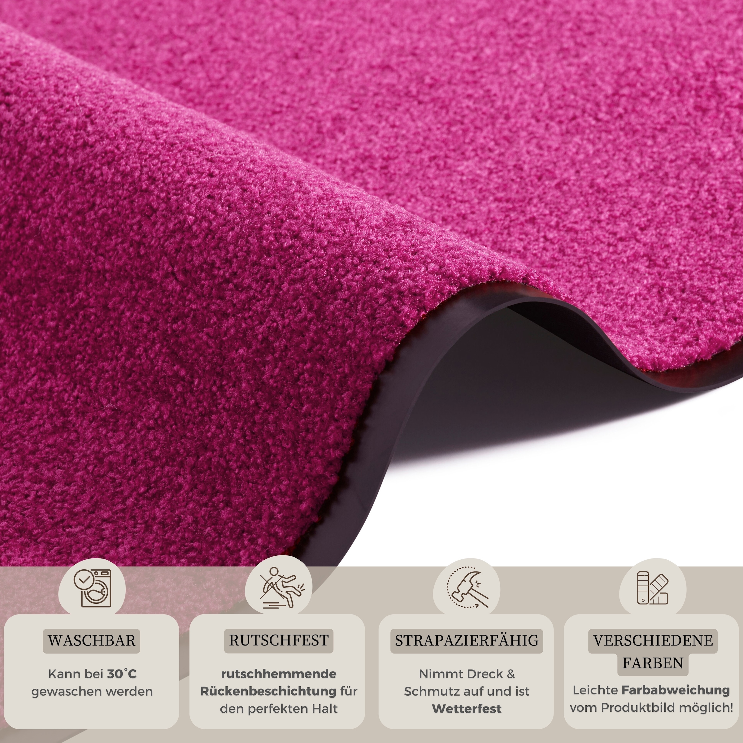 2. Bild von HANSE Home Fußmatte »Wash & Clean«, rechteckig, Schmutzfangmatte, Türmatte, Innen und Außen, Rutschfest, Waschbar